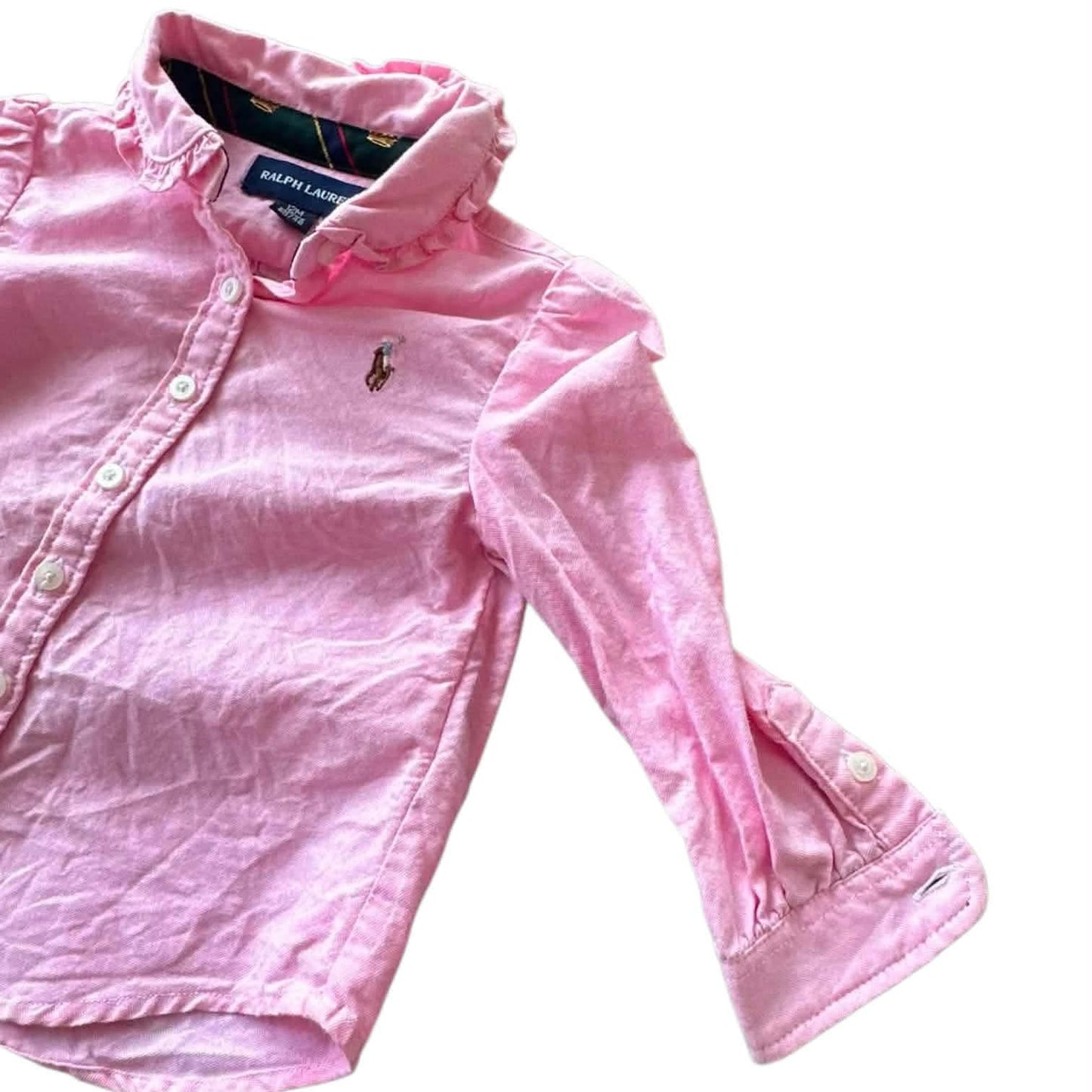 RALPH LAUREN PINK BUTTON UP SHIRT (12 MONTHS)