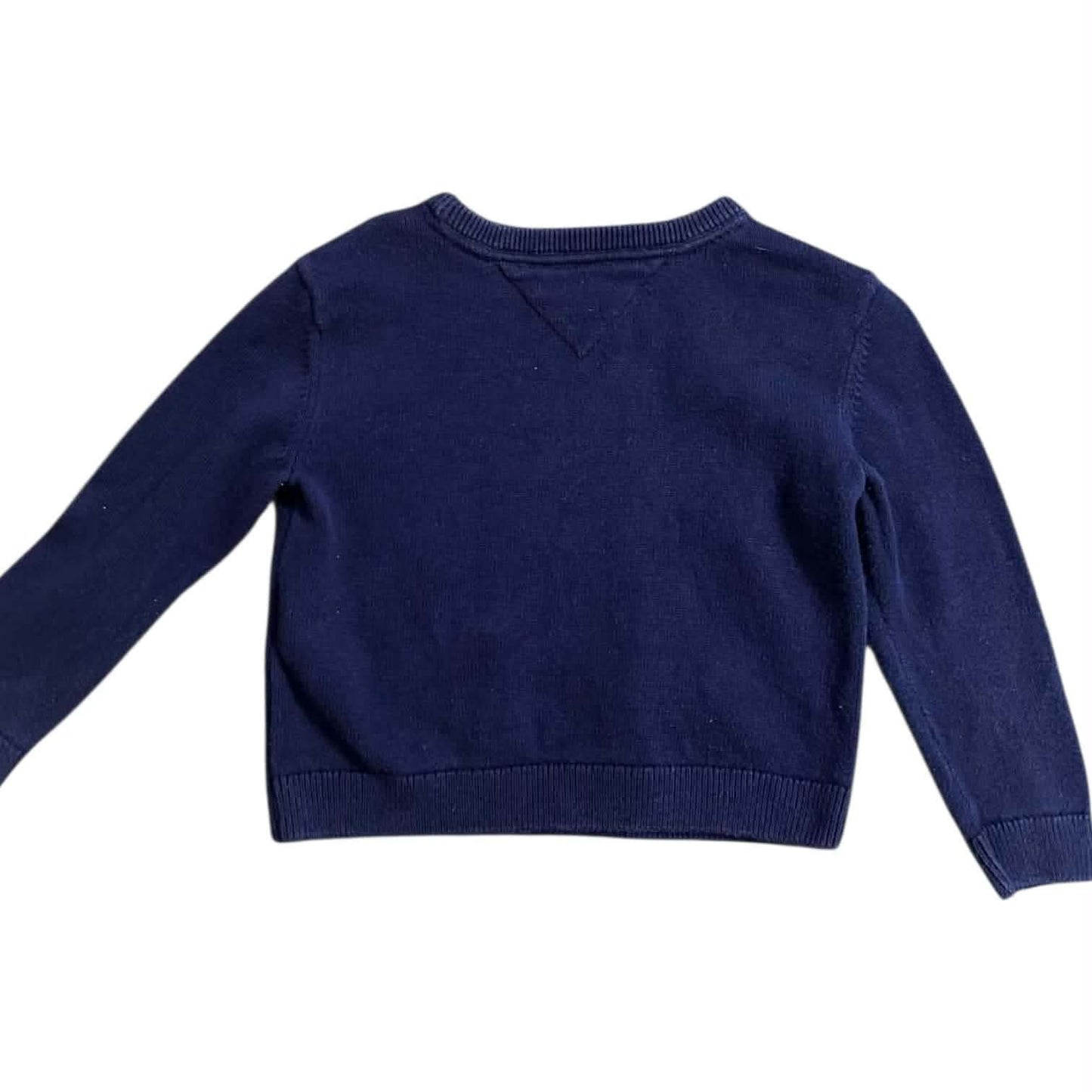 NAVY BLUE TOMMY HILFIGER SWEATER WITH SILVER GLITTER LOGO (6-12 MONTHS)