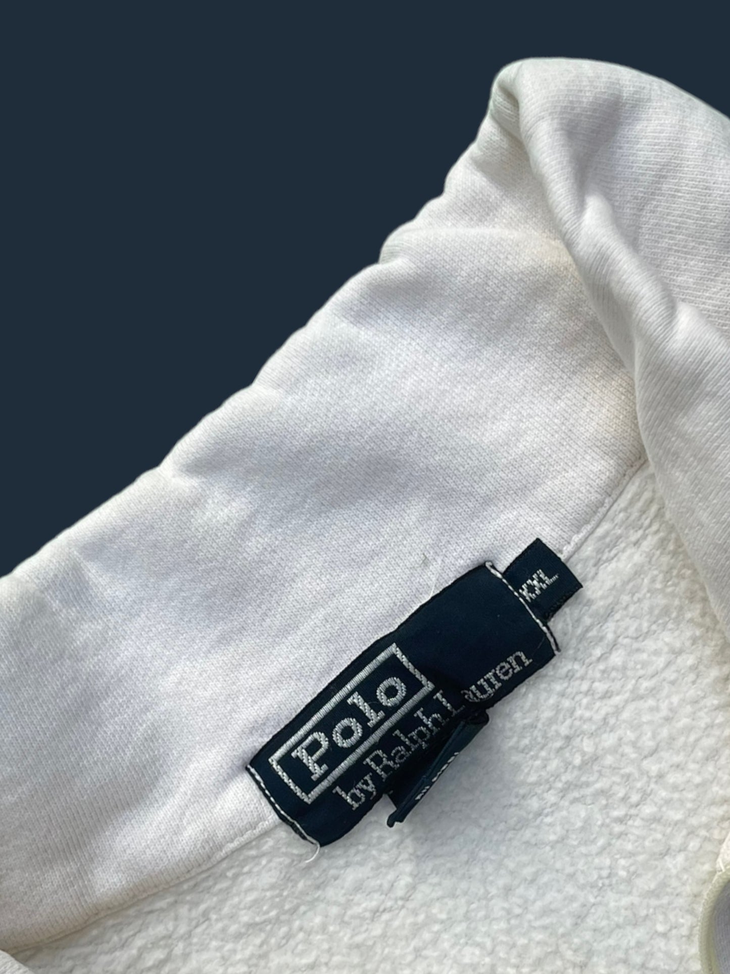 VINTAGE WHITE RALPH LAUREN QUARTERZIP (XXL)