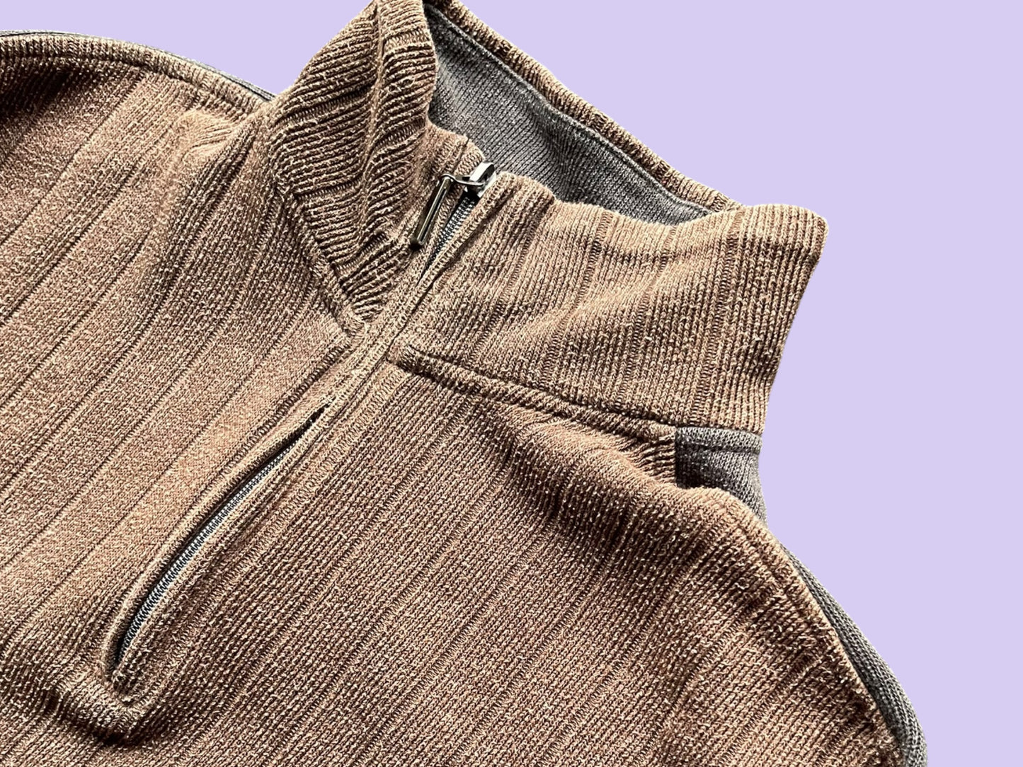 Y2K HALLENSTEINS BROWN QUARTERZIP (M/L)