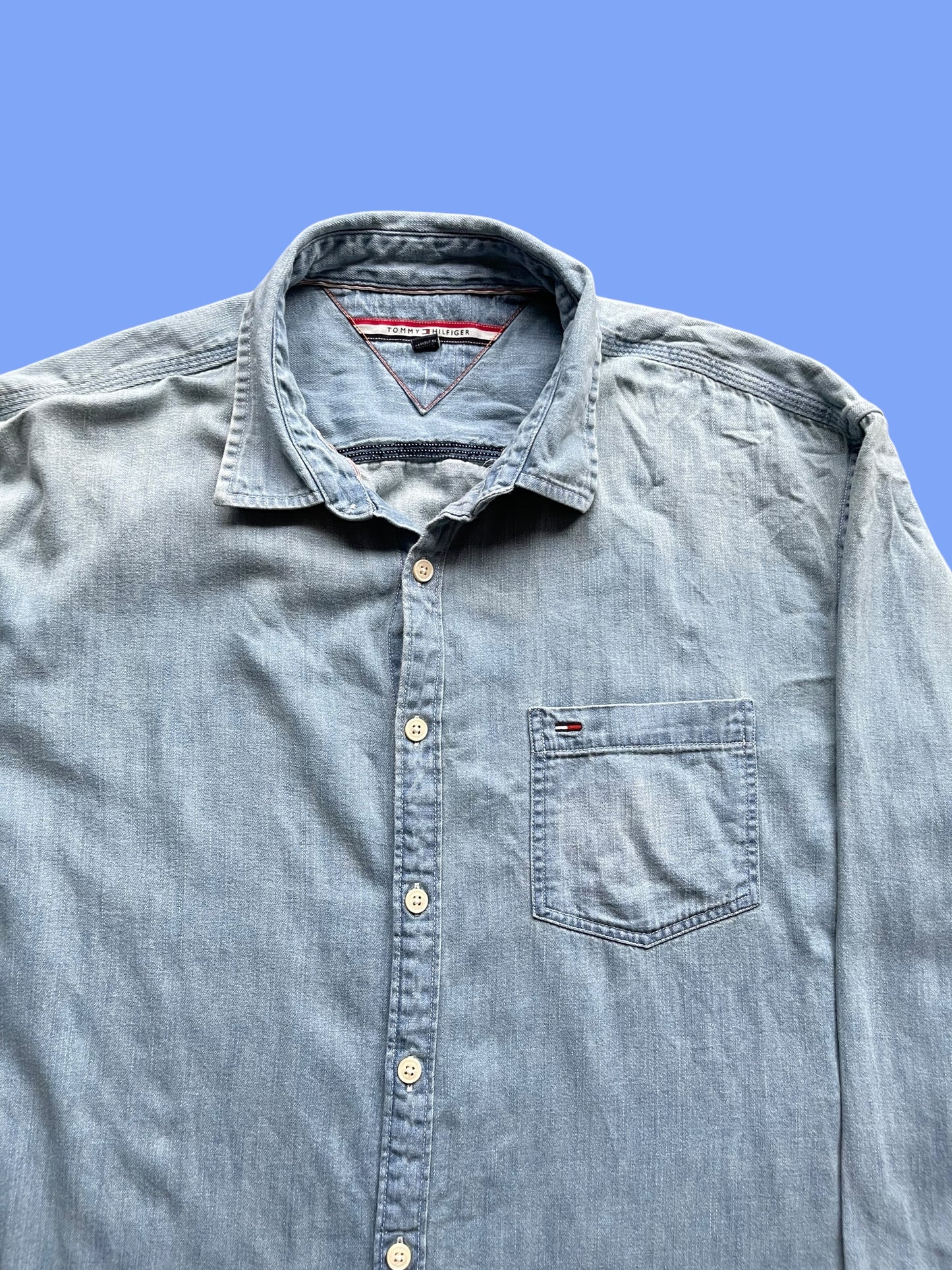 VINTAGE TOMMY DENIM POLO LONG SLEEVE (XXL)