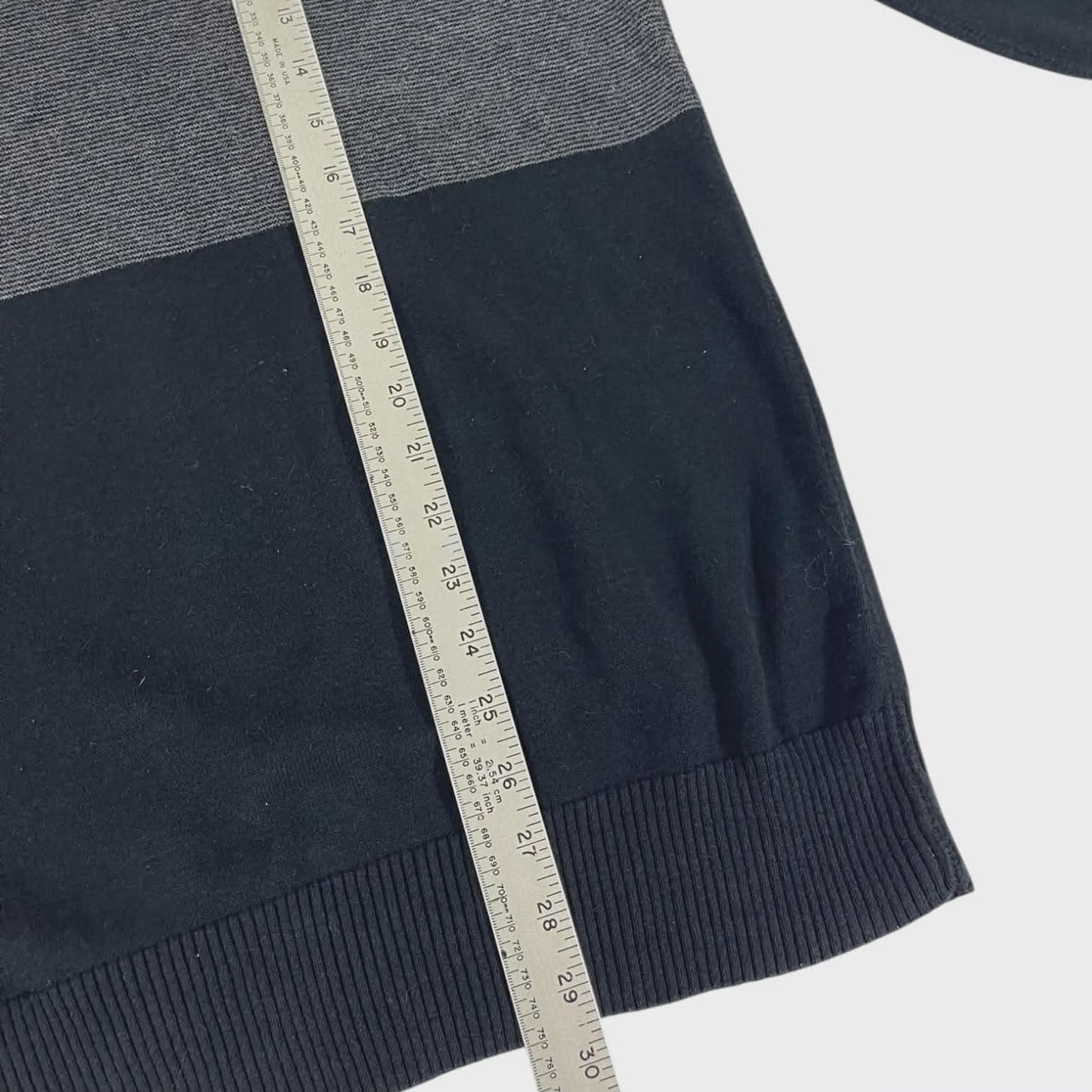 VINTAGE ELEMENT GREY STRIPED SWEATER (XL)