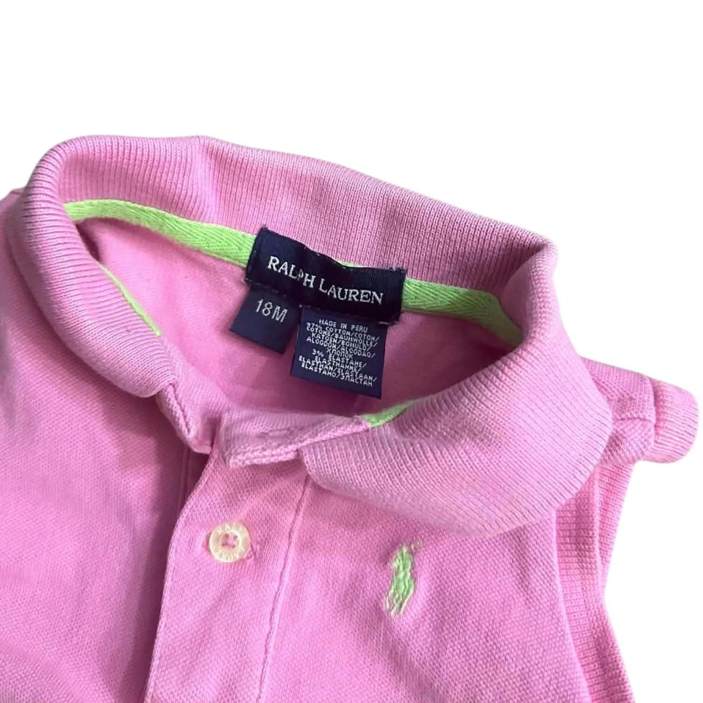 RALPH LAUREN PINK BABY DRESS ( 18 MONTHS - S)