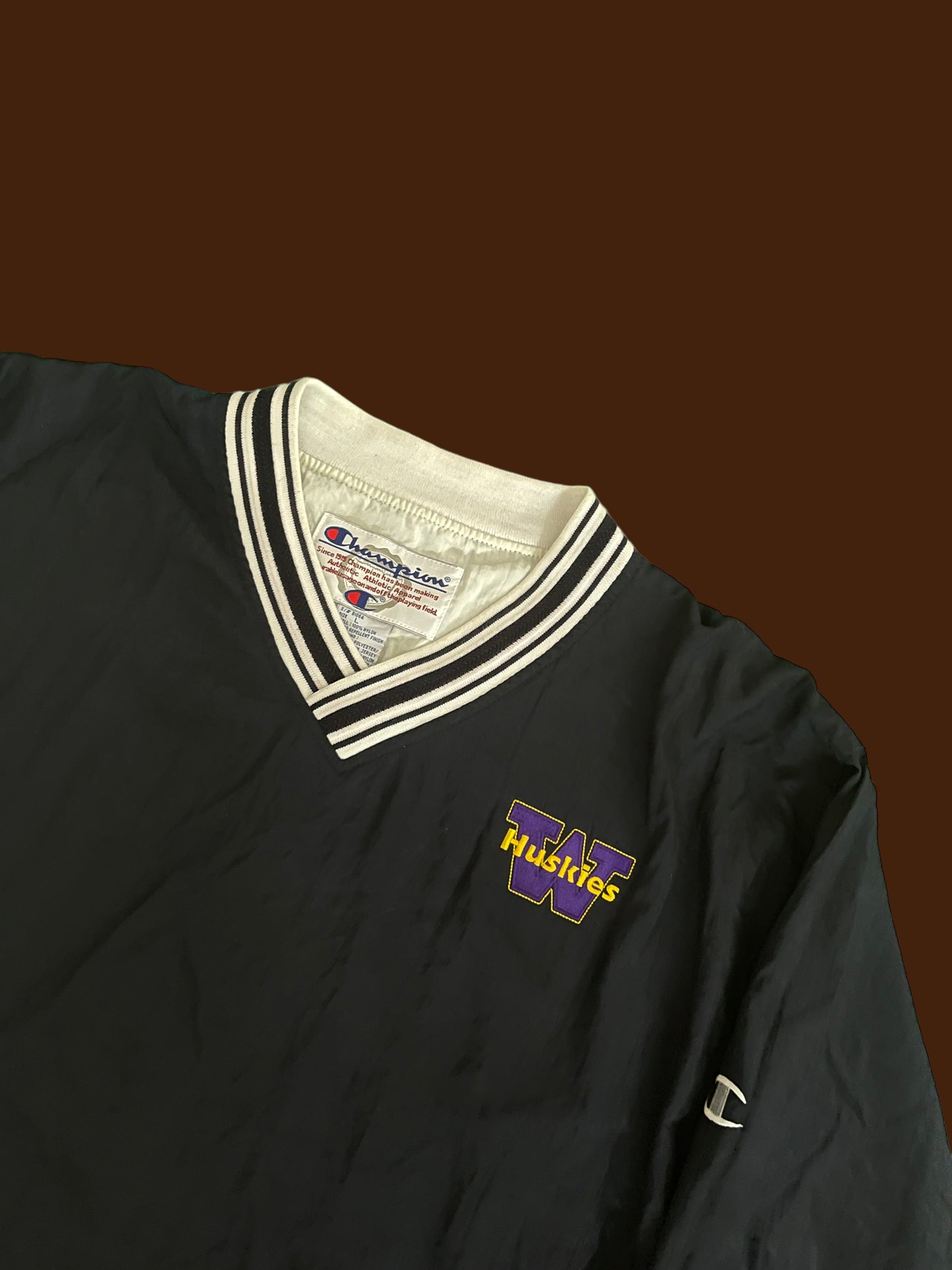 VINTAGE CHAMPION X WASHINGTON HUSKIES PULLOVER ( L)
