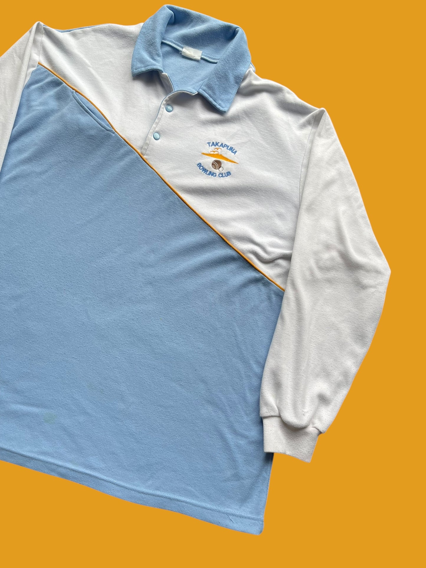 VINTAGE TAKAPUNA BOWLING SHIRT (L TO XL)