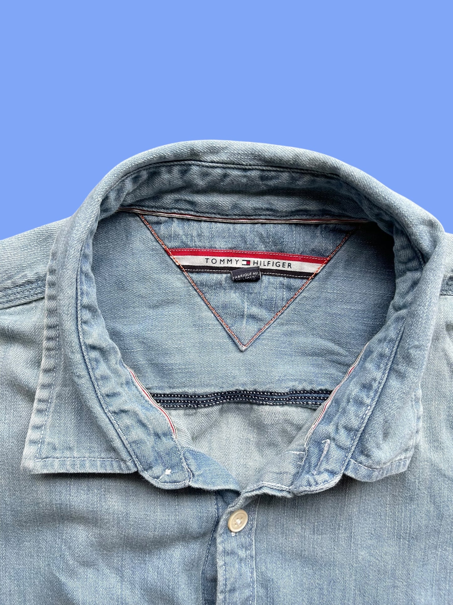 VINTAGE TOMMY DENIM POLO LONG SLEEVE (XXL)