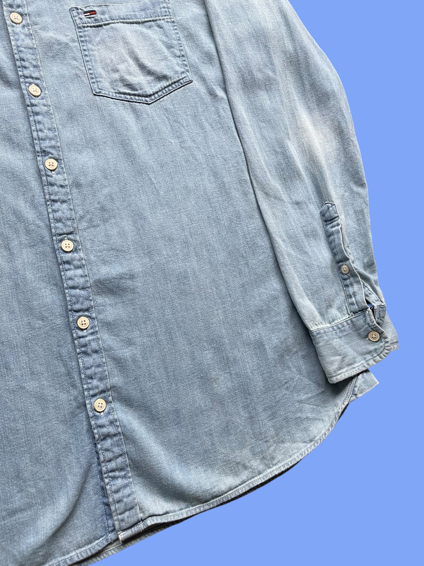 VINTAGE TOMMY DENIM POLO LONG SLEEVE (XXL)