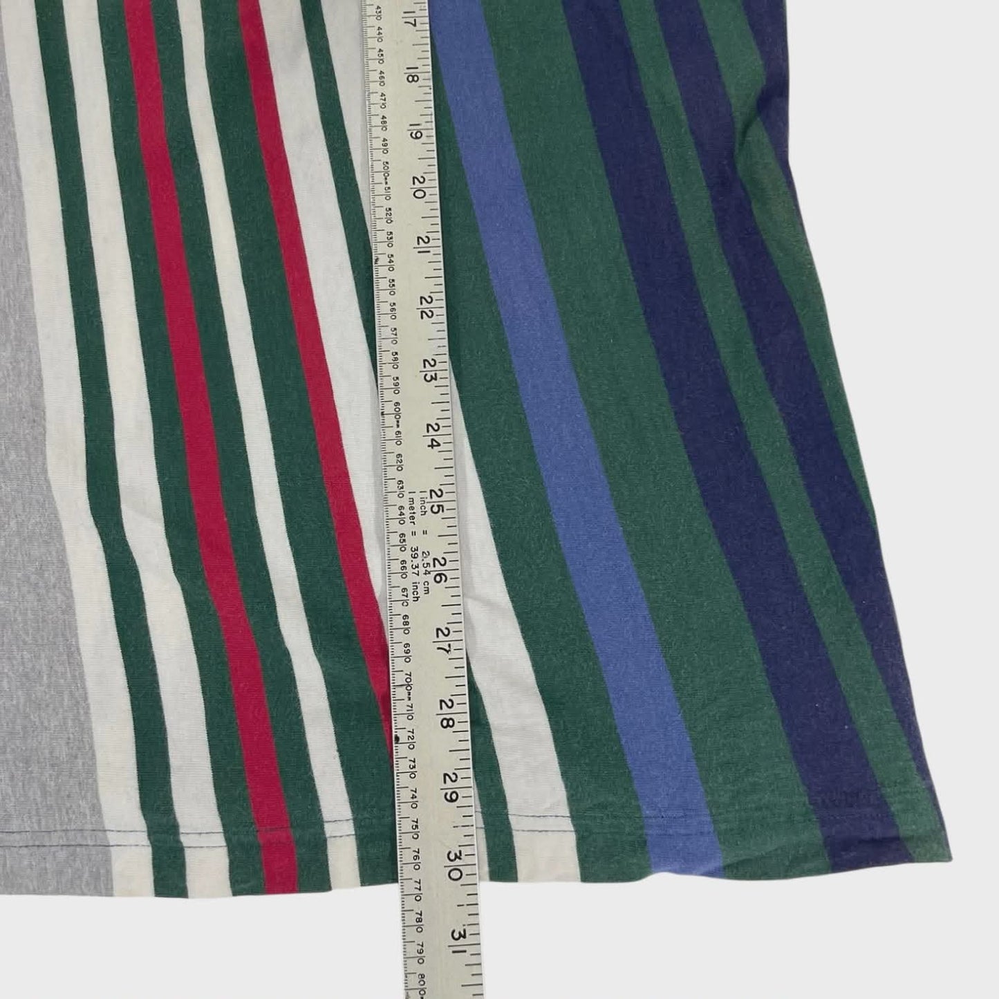 90S MULTICOLOURED STRIPED POLO SHIRT (XL)