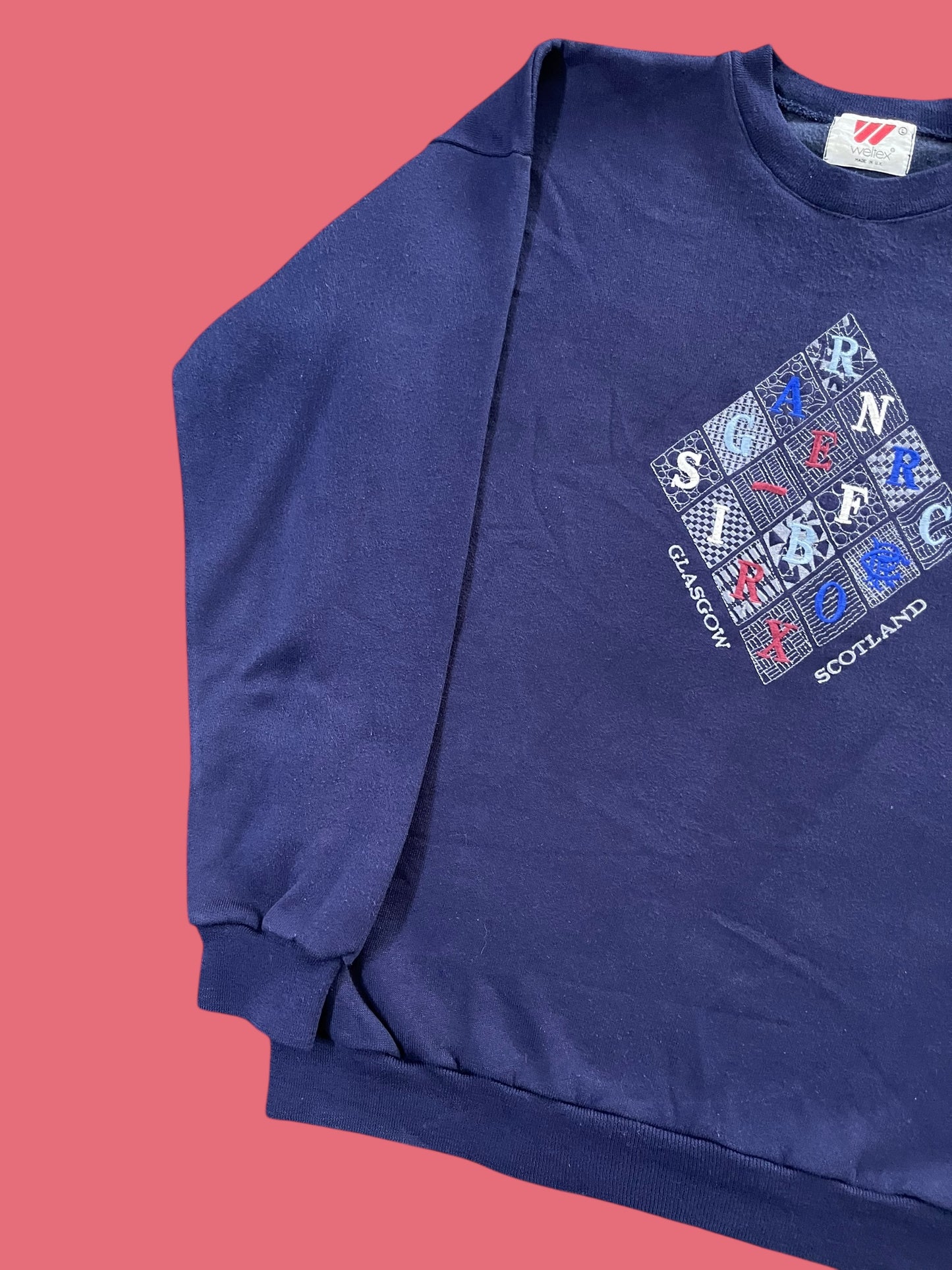 VINTAGE EMBROIDERED GLASGOW SCOTLAND CREWNECK (M)