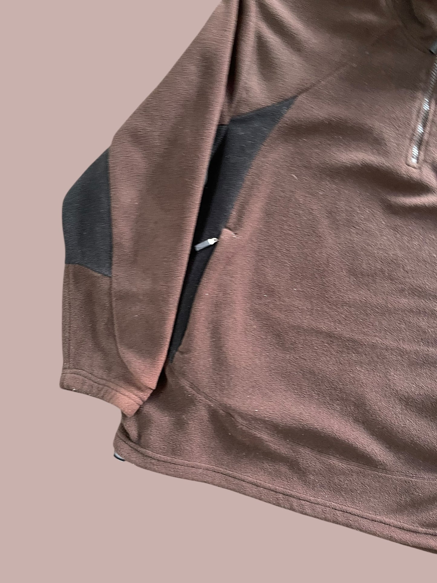 VINTAGE BROWN QUARTERZIP FLEECE (L)