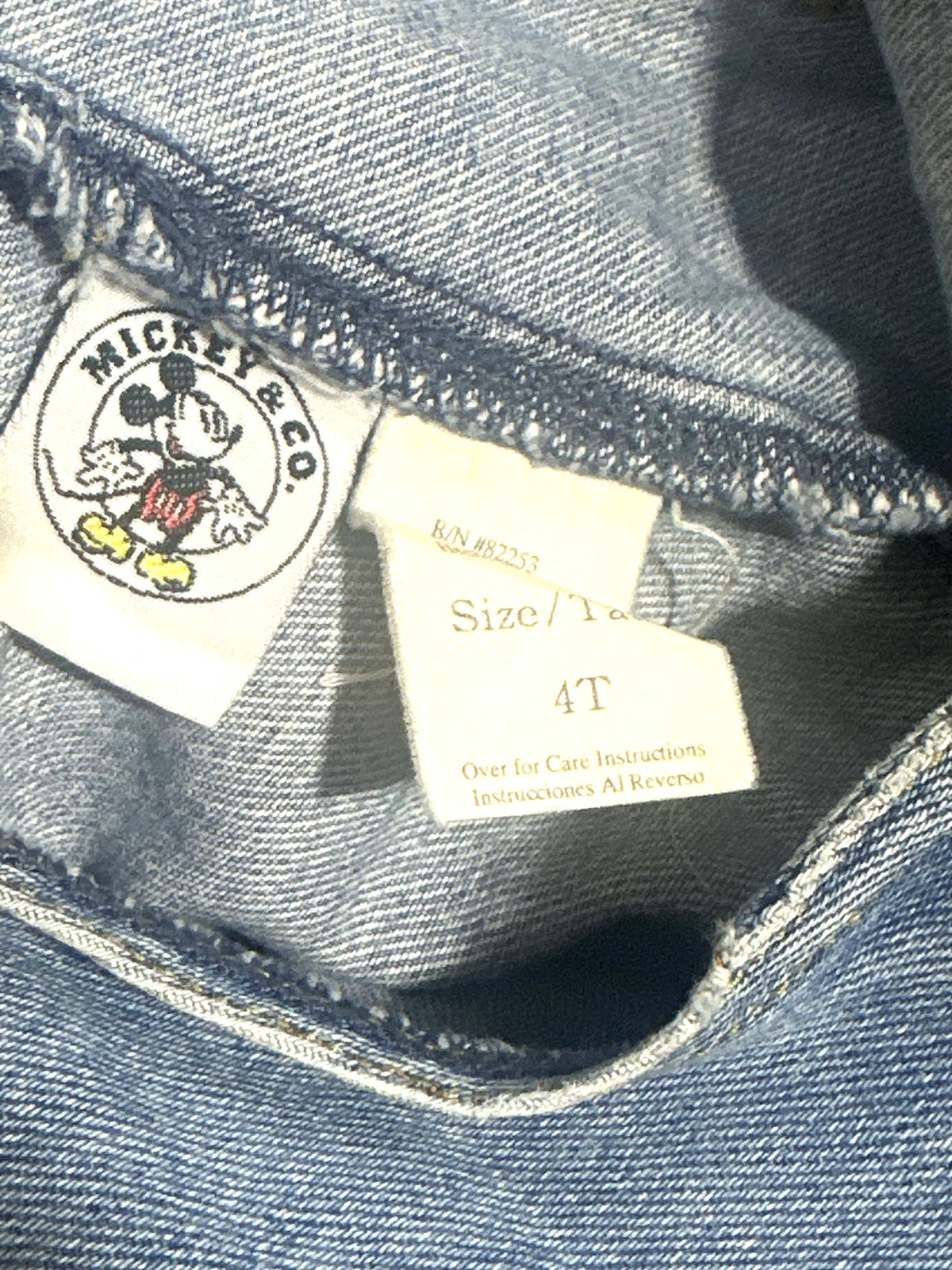 Vintage Minnie Mouse Denim Pinafore (4T)
