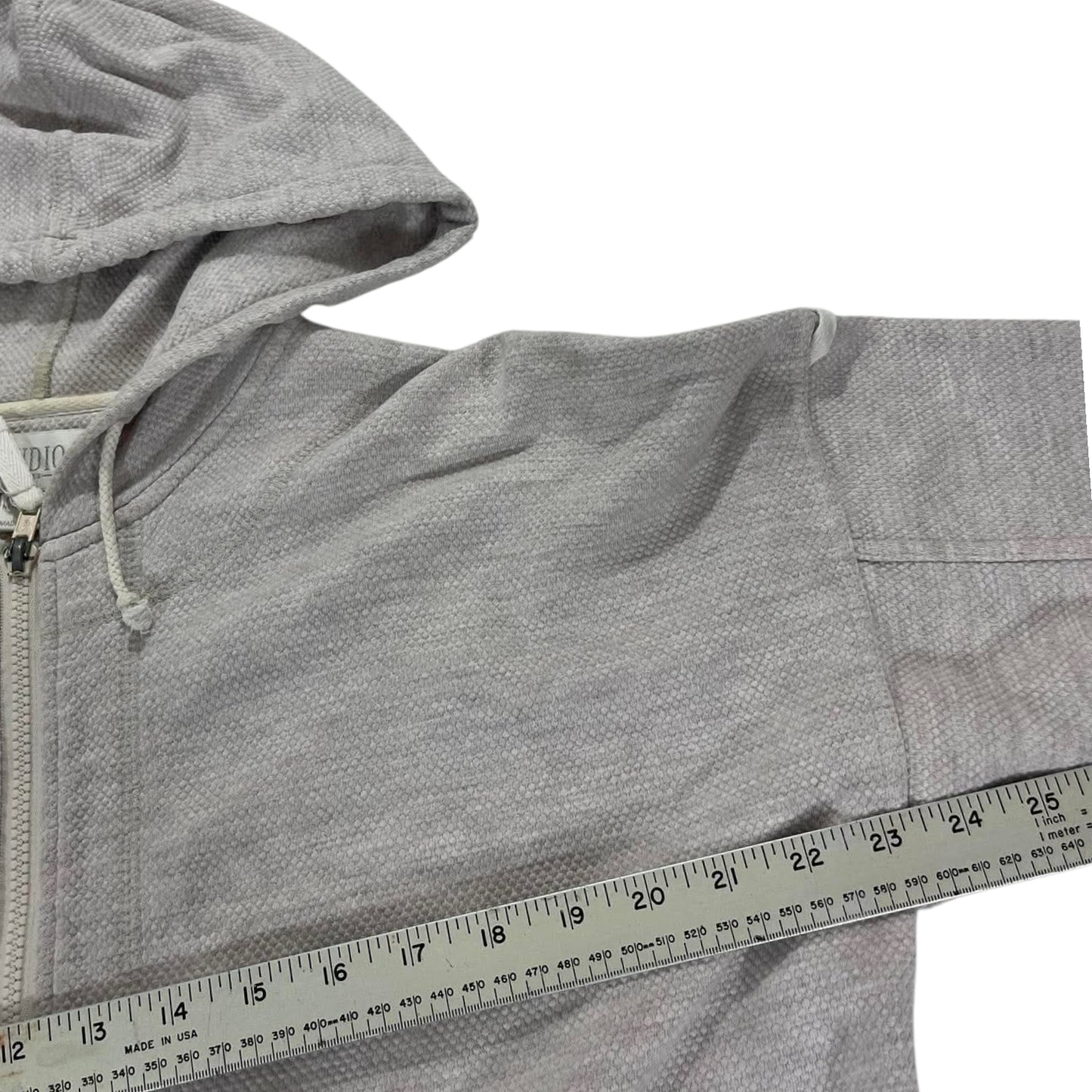 MADE IN NZ GREY STUDIO WORKS ZIP UP HOODIE (M-L)