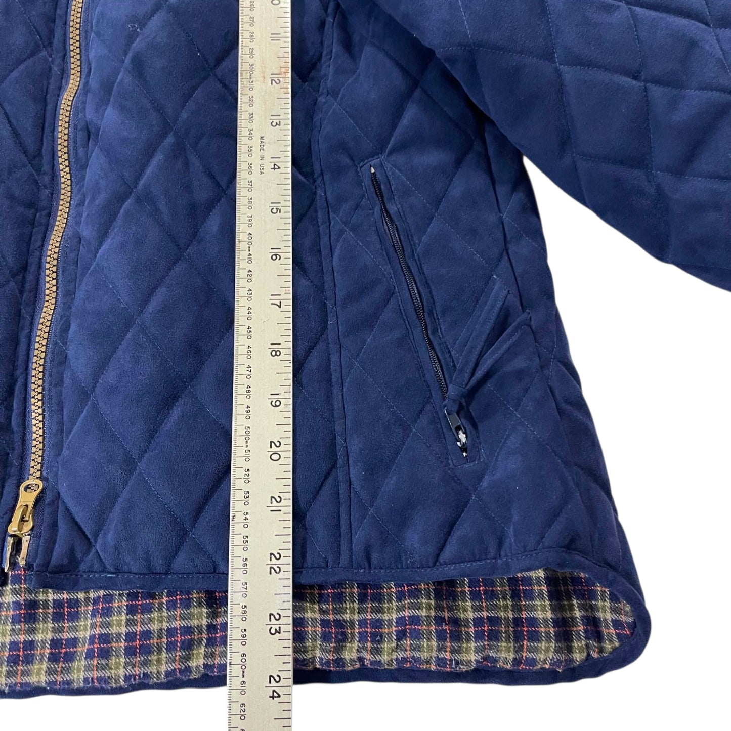 VINTAGE OUTBACK NAVY BLUE QUILTED JACKET (M)