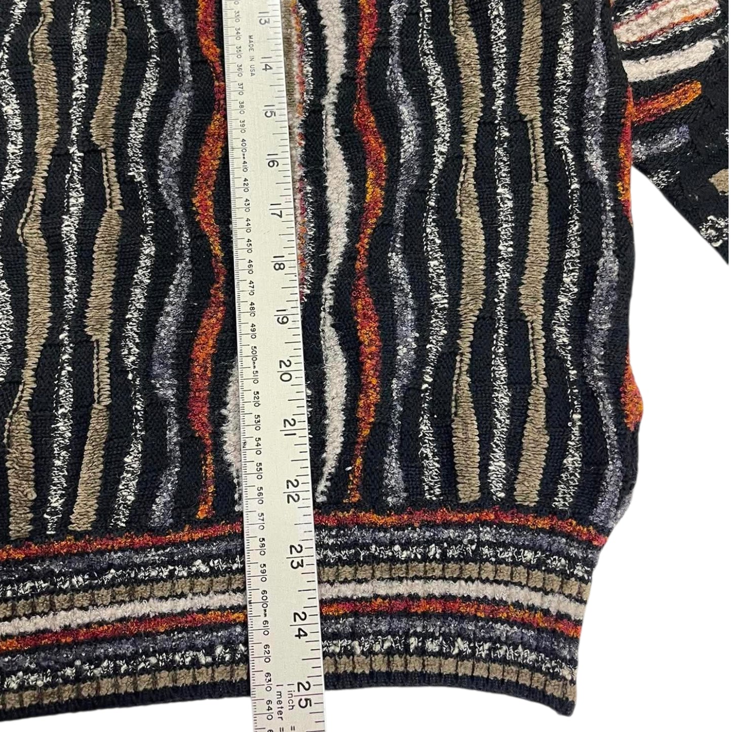 VINTAGE 90S MODIGLIANI MULTICOLOURED STRIPED SWEATER (M)