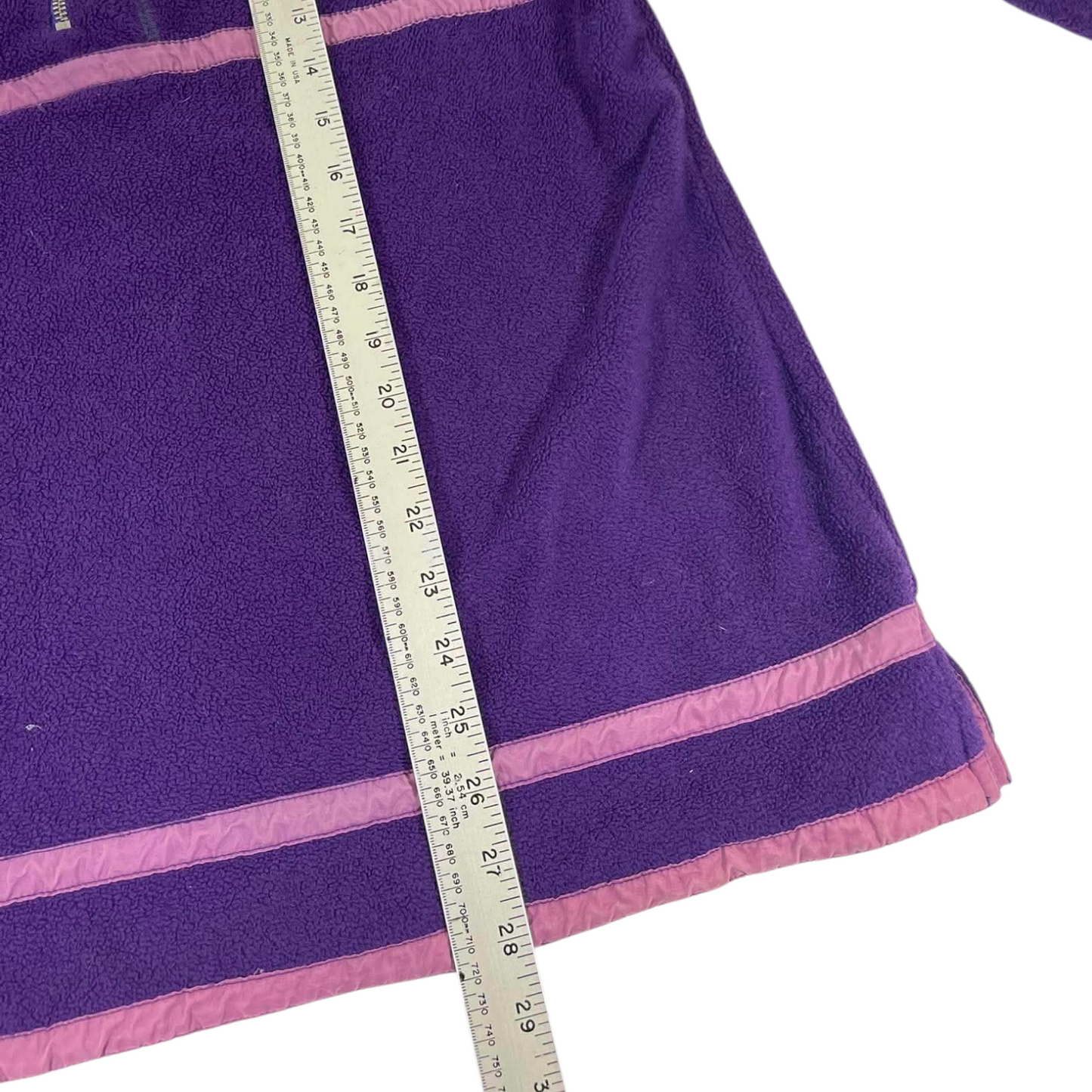 VINTAGE JEAN JONES PURPLE FLEECE QUARTER ZIP HOODIE (L)