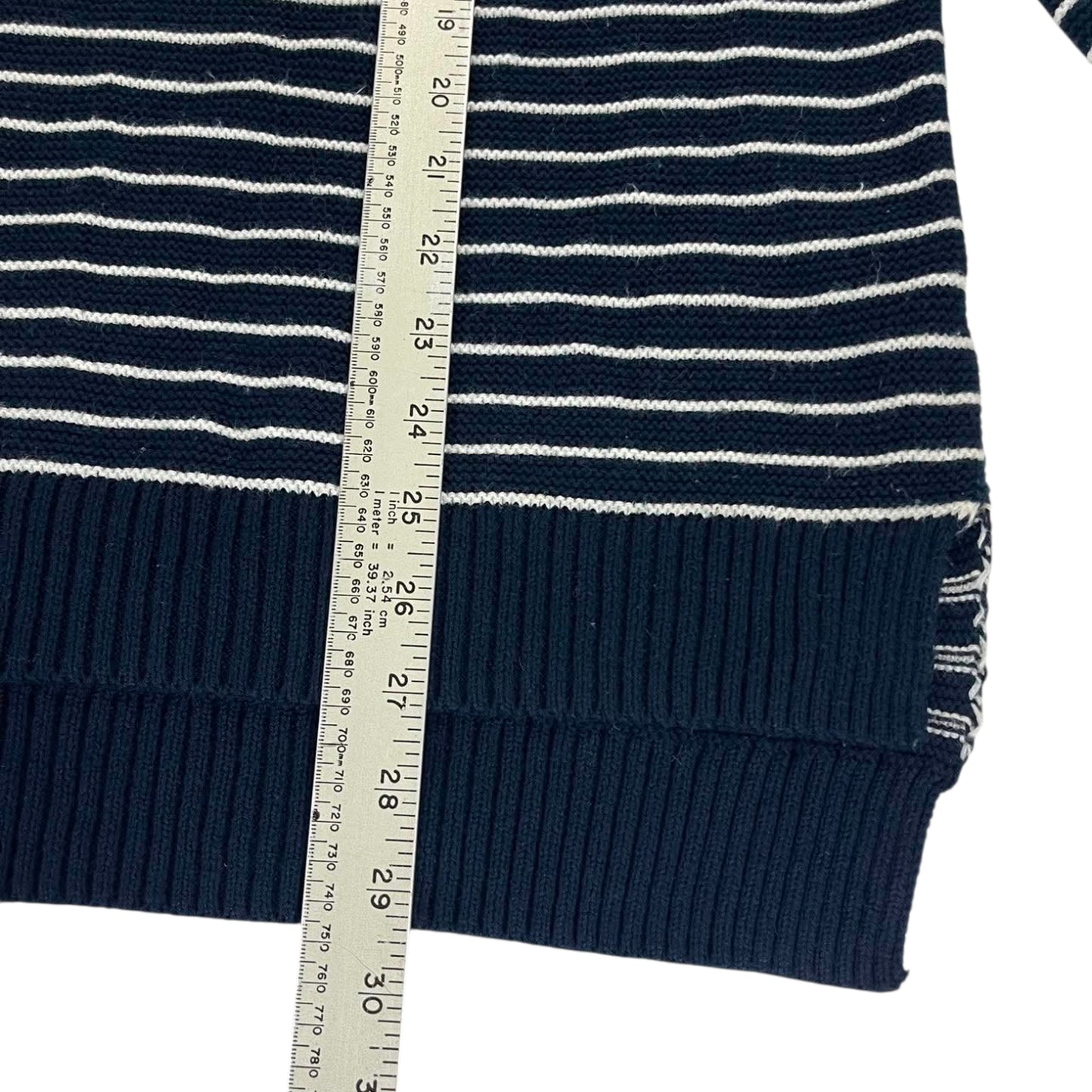 VINTAGE JAY JAYS NAVY BLUE & WHITE STRIPED CREWNECK (XL)