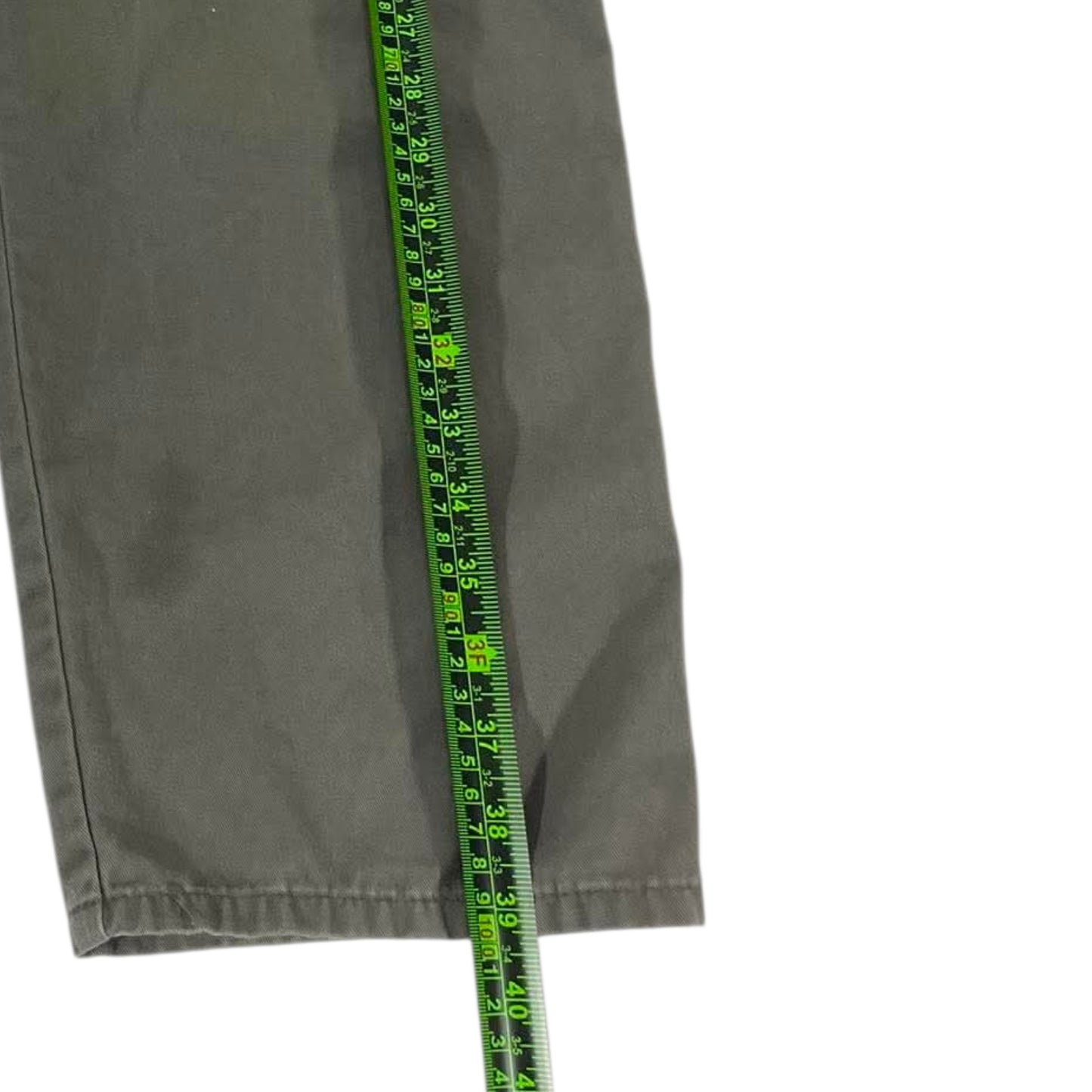 VINTAGE 100% DOCKERS COTTON BAGGY GREEN WIDE LEG TROUSERS (32)
