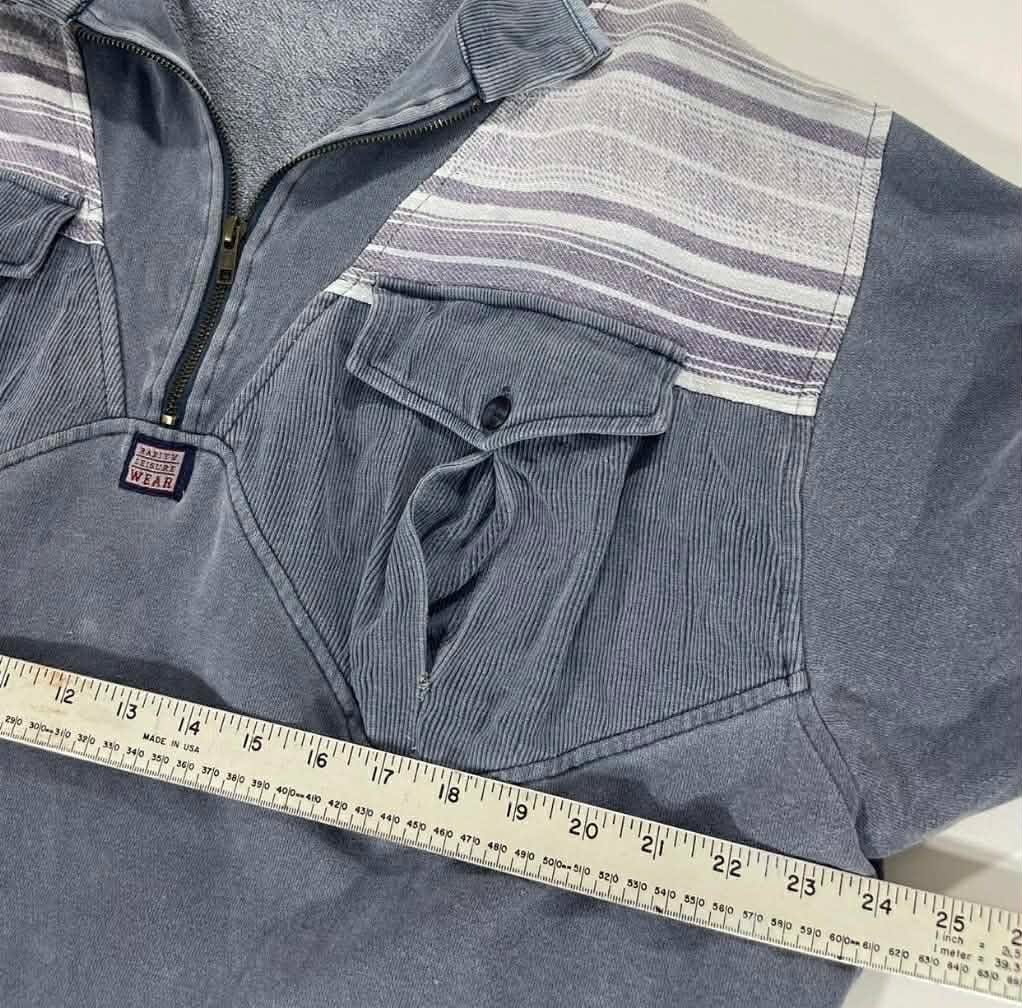 VINTAGE MULTI POCKET RARITY QUARTER ZIP SWEATSHIRT (XL)