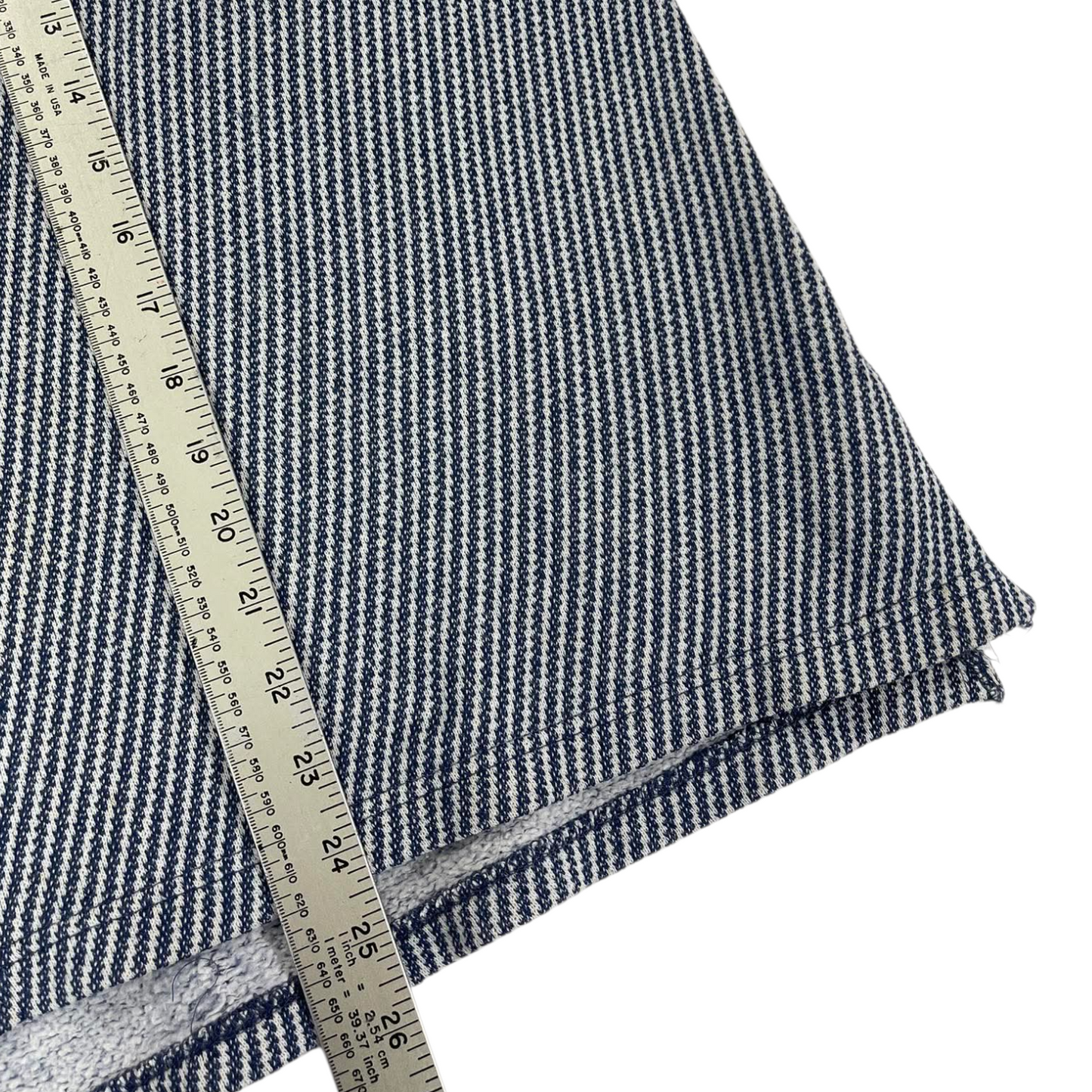 RUGGEDWEAR NAVY STRIPED BUTTON UP SHIRT (M)