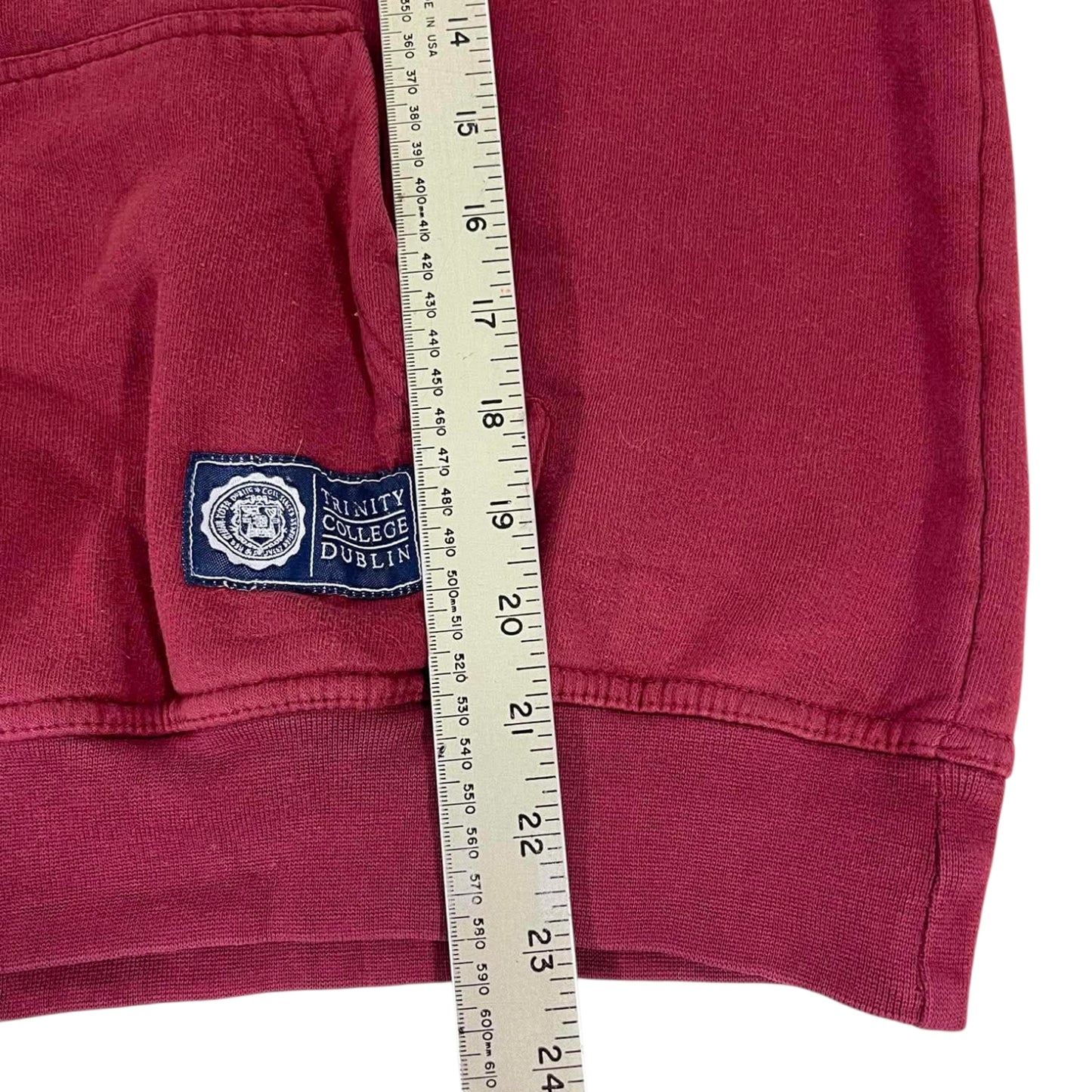 VINTAGE TRINITY COLLEGE DUBLIN BURGUNDY HOODIE (M)