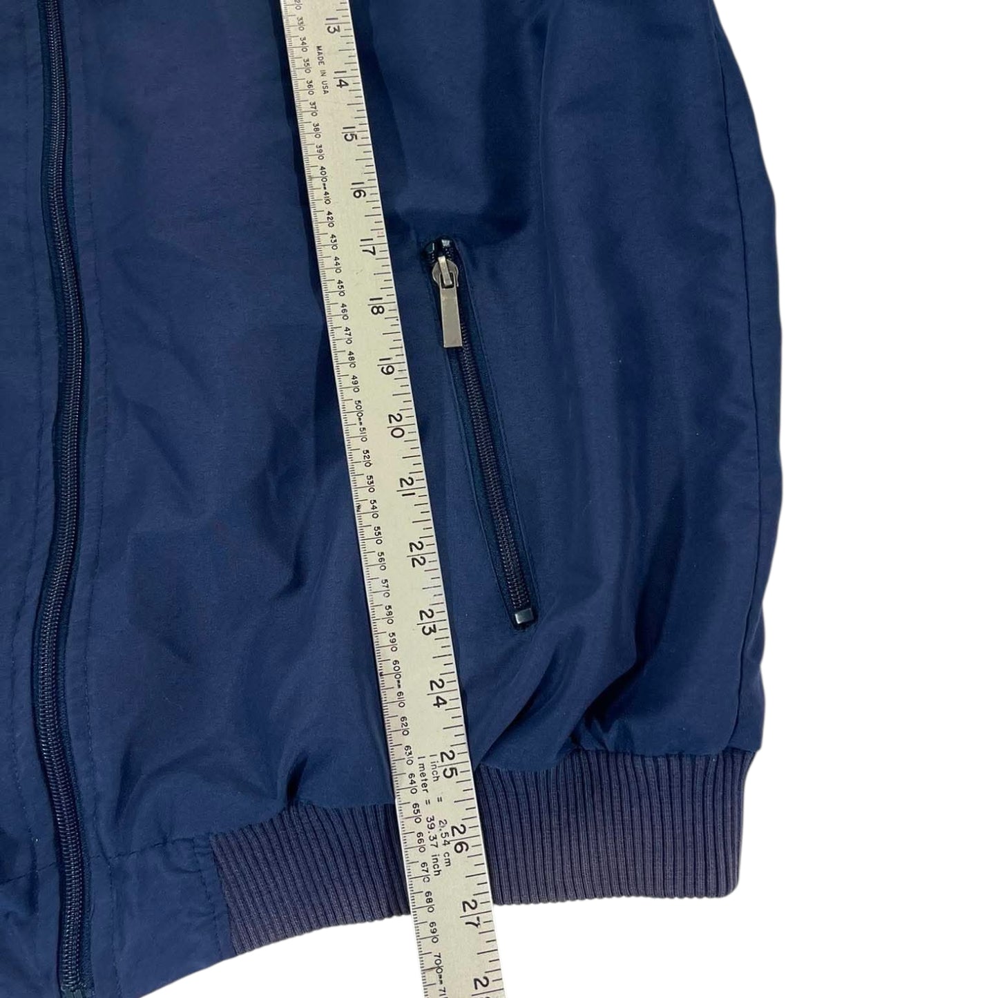 VINTAGE PILGRIM NAVY BLUE BOMBER JACKET (XL)