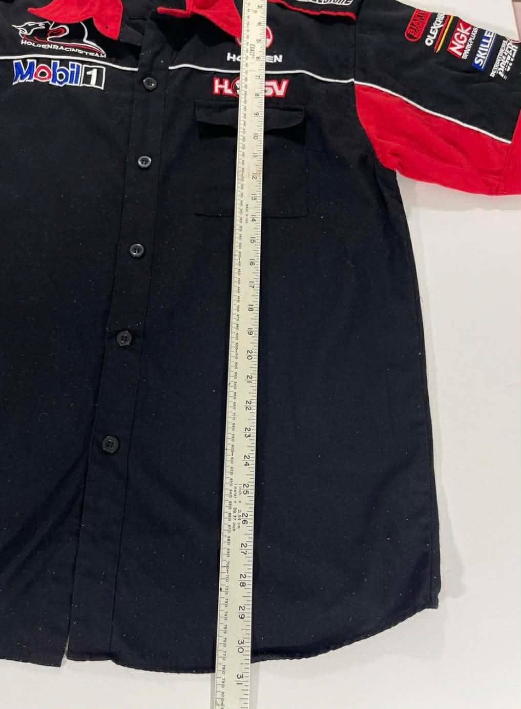 Y2K HOLDEN RACING TEAM BLACK&RED BUTTON UP SHIRT (L)