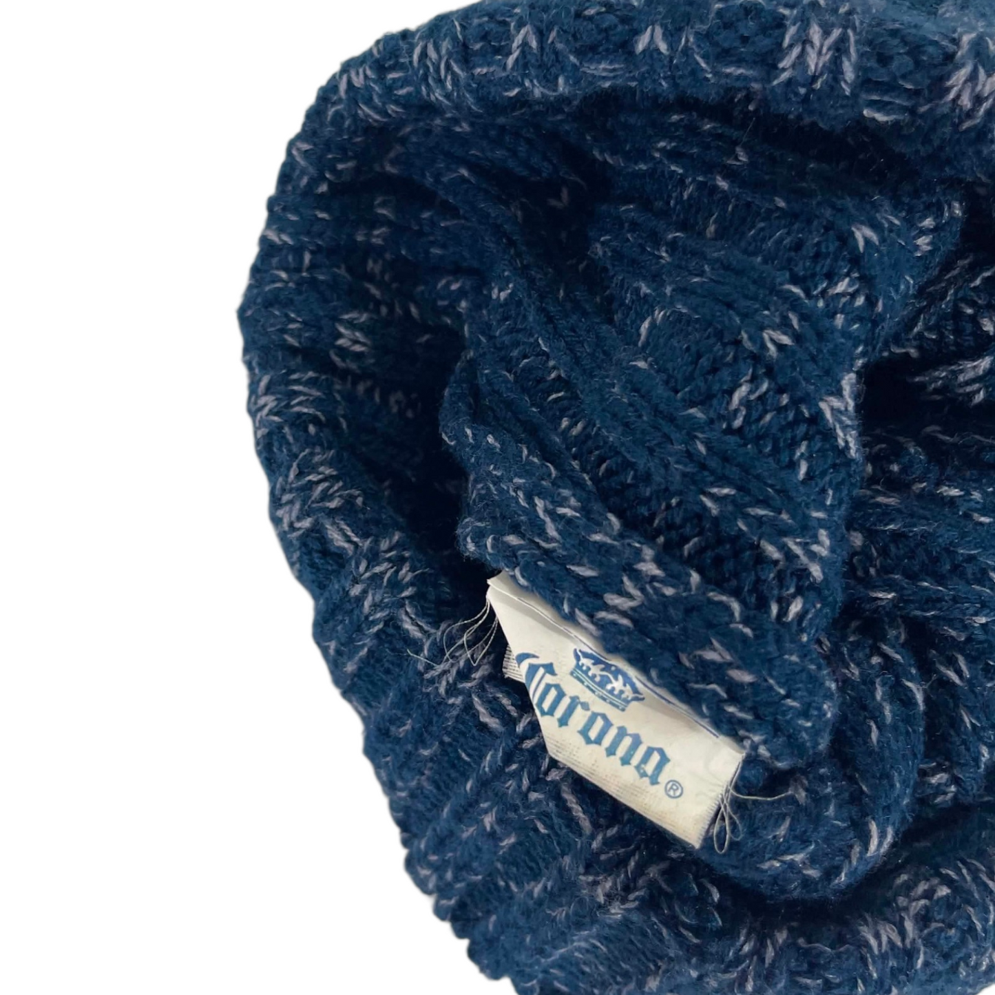 CORONA BLUE & WHITE MARLED KNIT BEANIE