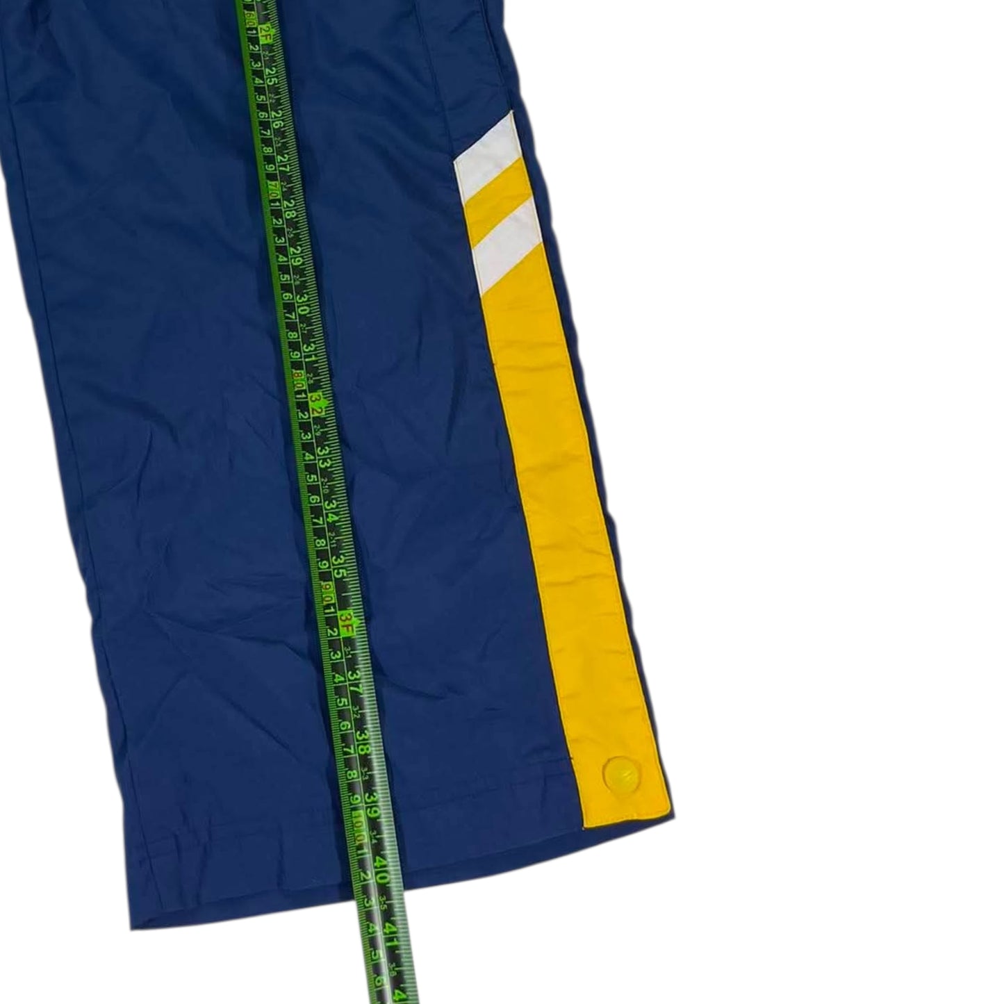 VINTAGE SNAP ON NIKE BLUE AND YELLOW TRACK PANTS (L)
