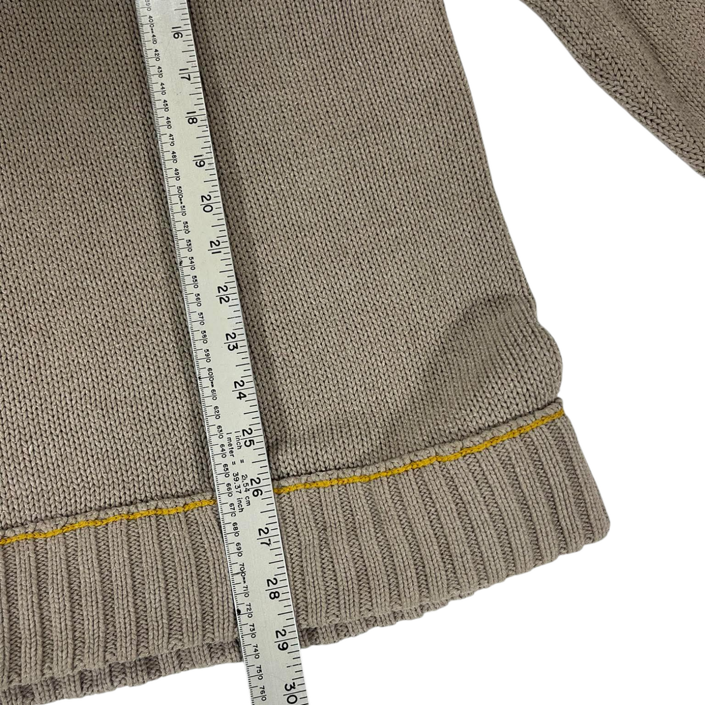 VINTAGE CABLE KNIT QUARTER ZIP SWEATER (M)
