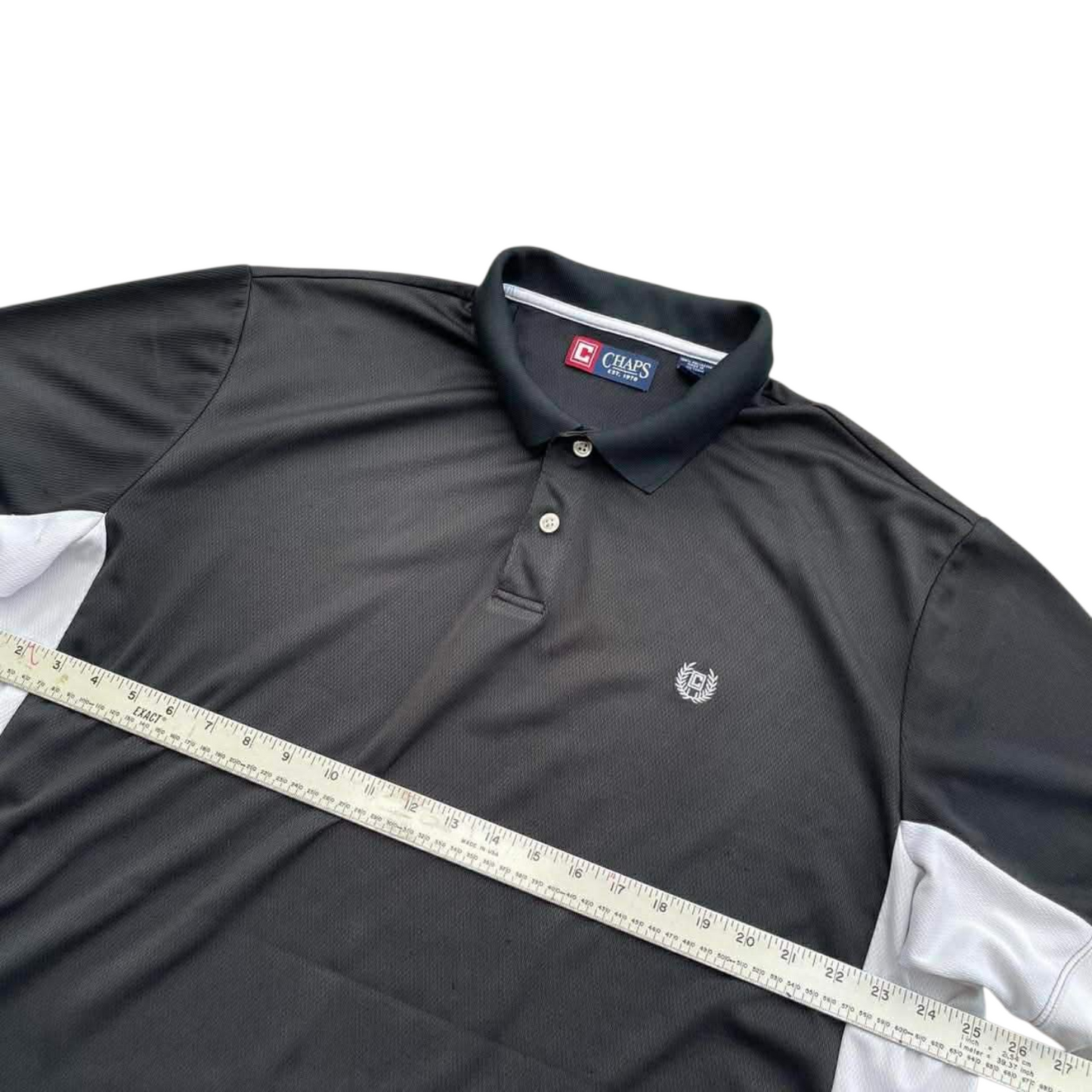 CHAPS BLACK & GREY POLO SHIRT (XXL)