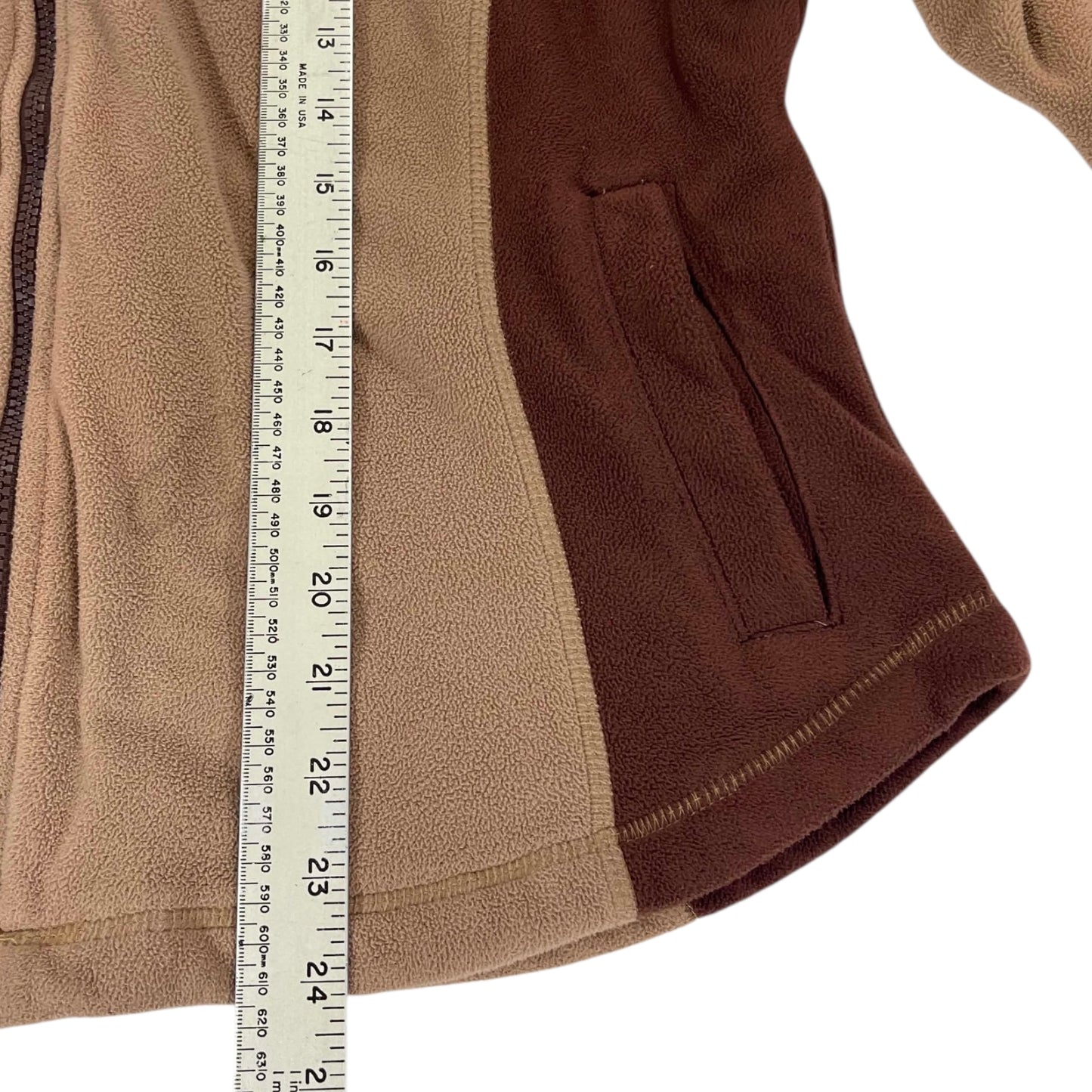 Y2K OUTBACK TRADING CO. BROWN & TAN FLEECE JACKET (M)