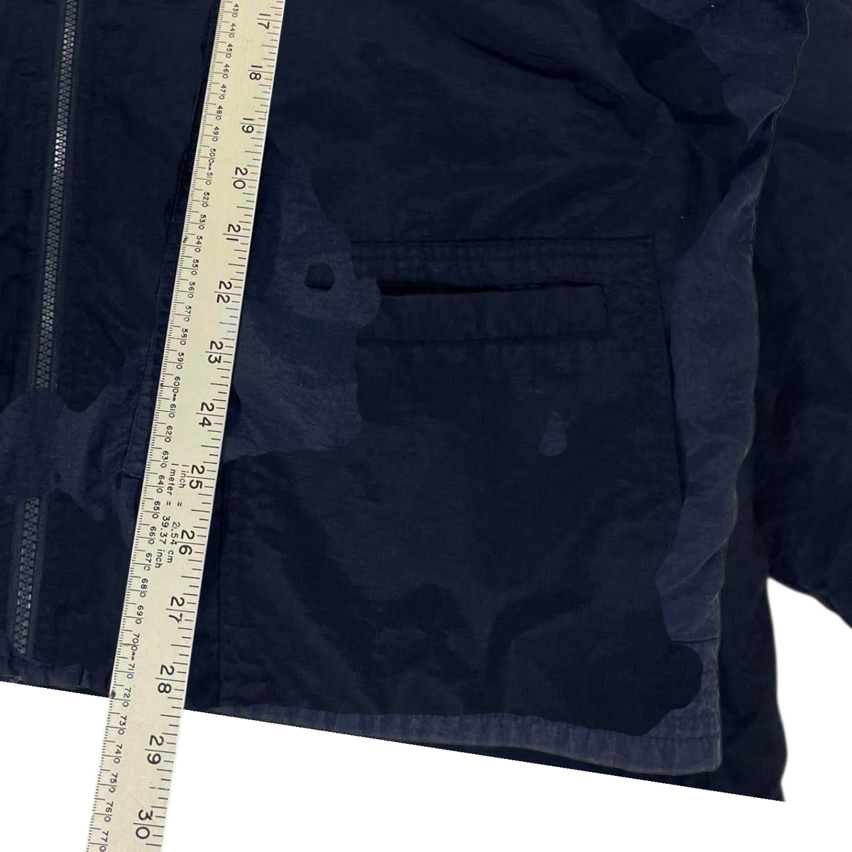 90S NAVY NYLON BOMBER JACKET (XL)