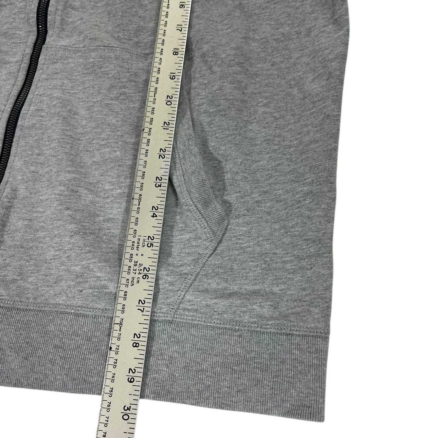 NAUTICA GREY ZIP UP HOODIE (BEST FIT L - XL)