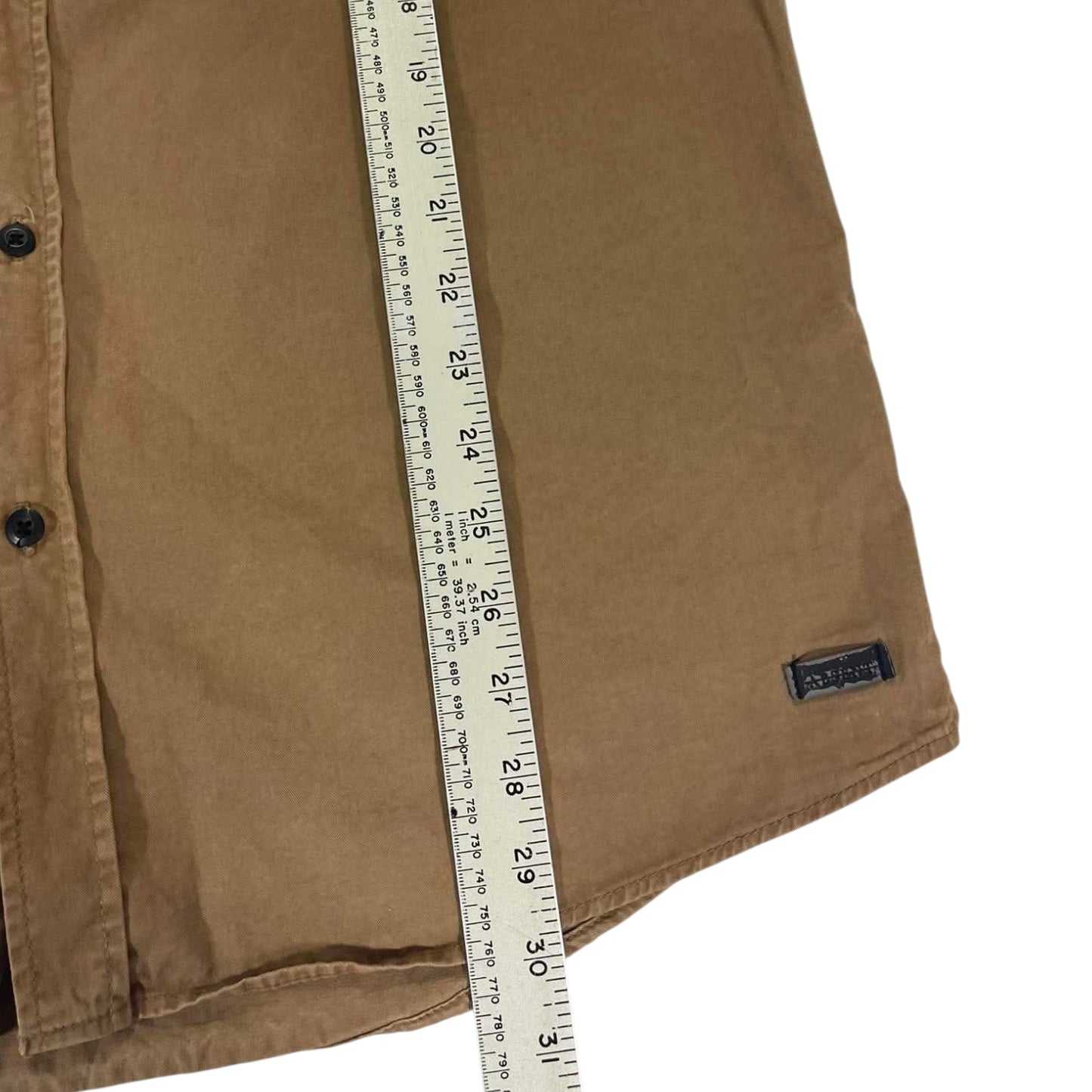 ABSCENT BROWN BUTTON UP SHIRT (M-L)