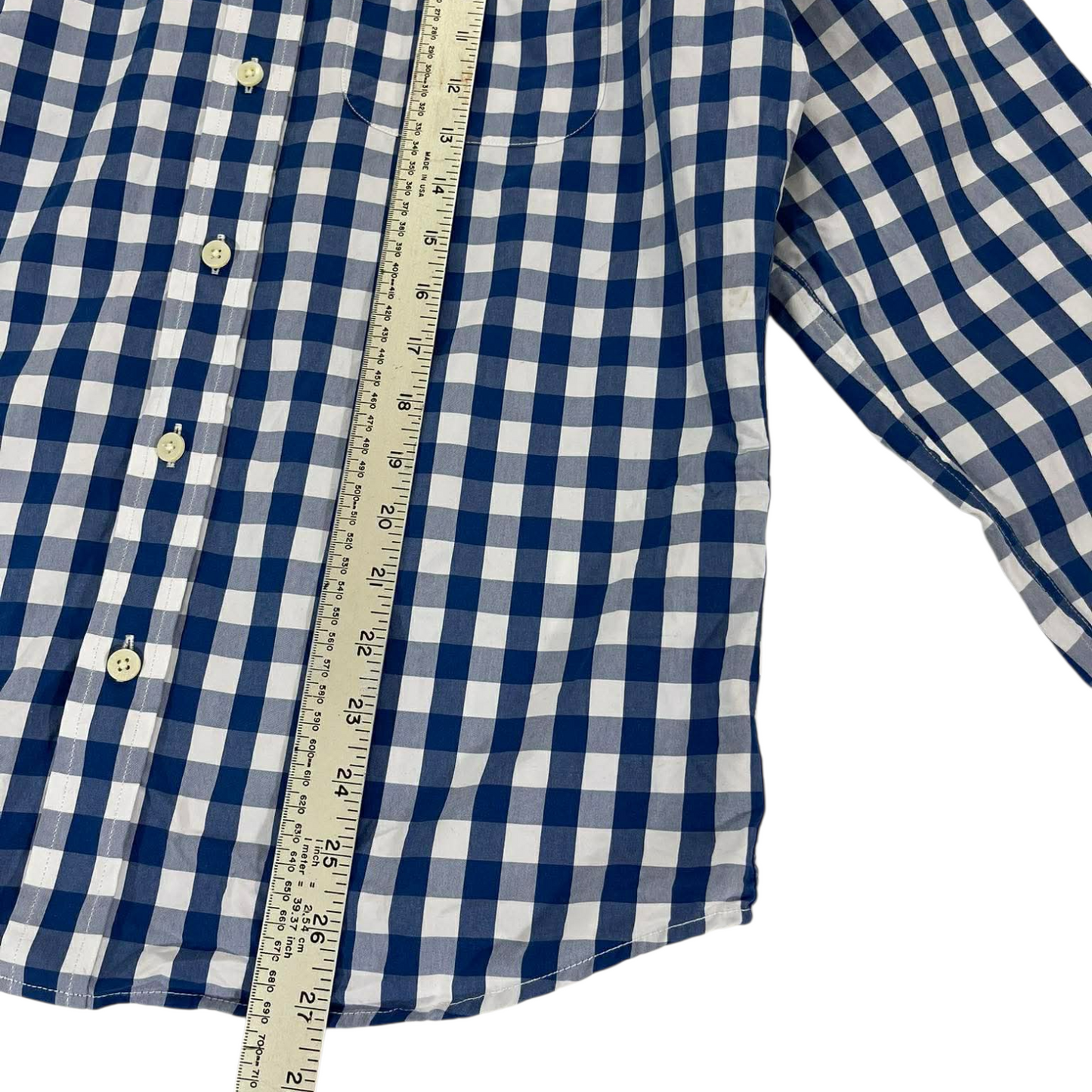 VINTAGE ABERCROMBIE & FITCH BLUE CHECKERED BUTTON UP SHIRT (L)