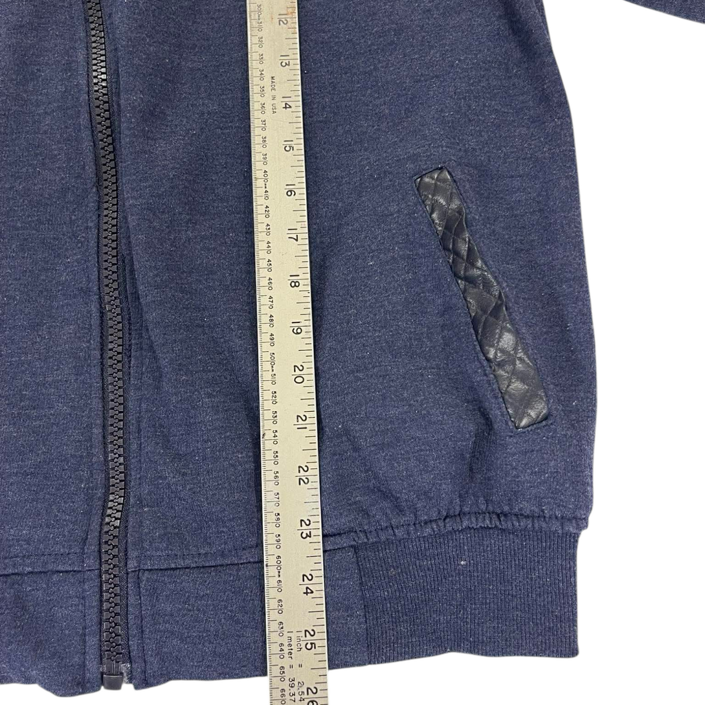 NIKE T90 NAVY BLUE ZIP UP JACKET WITH QUALIFIED SLEEVES AND POCKETS (M)