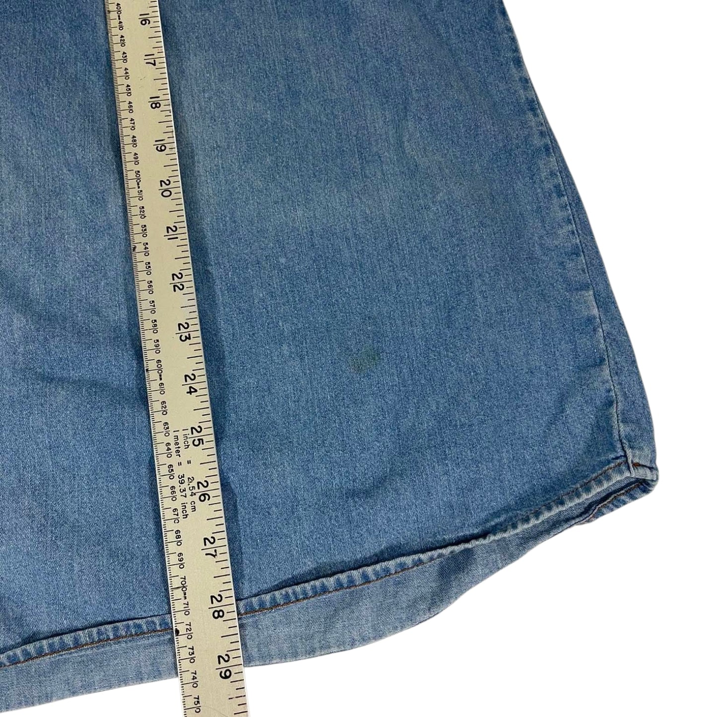VINTAGE SPIRIT BLUE DENIM BUTTON UP (L)