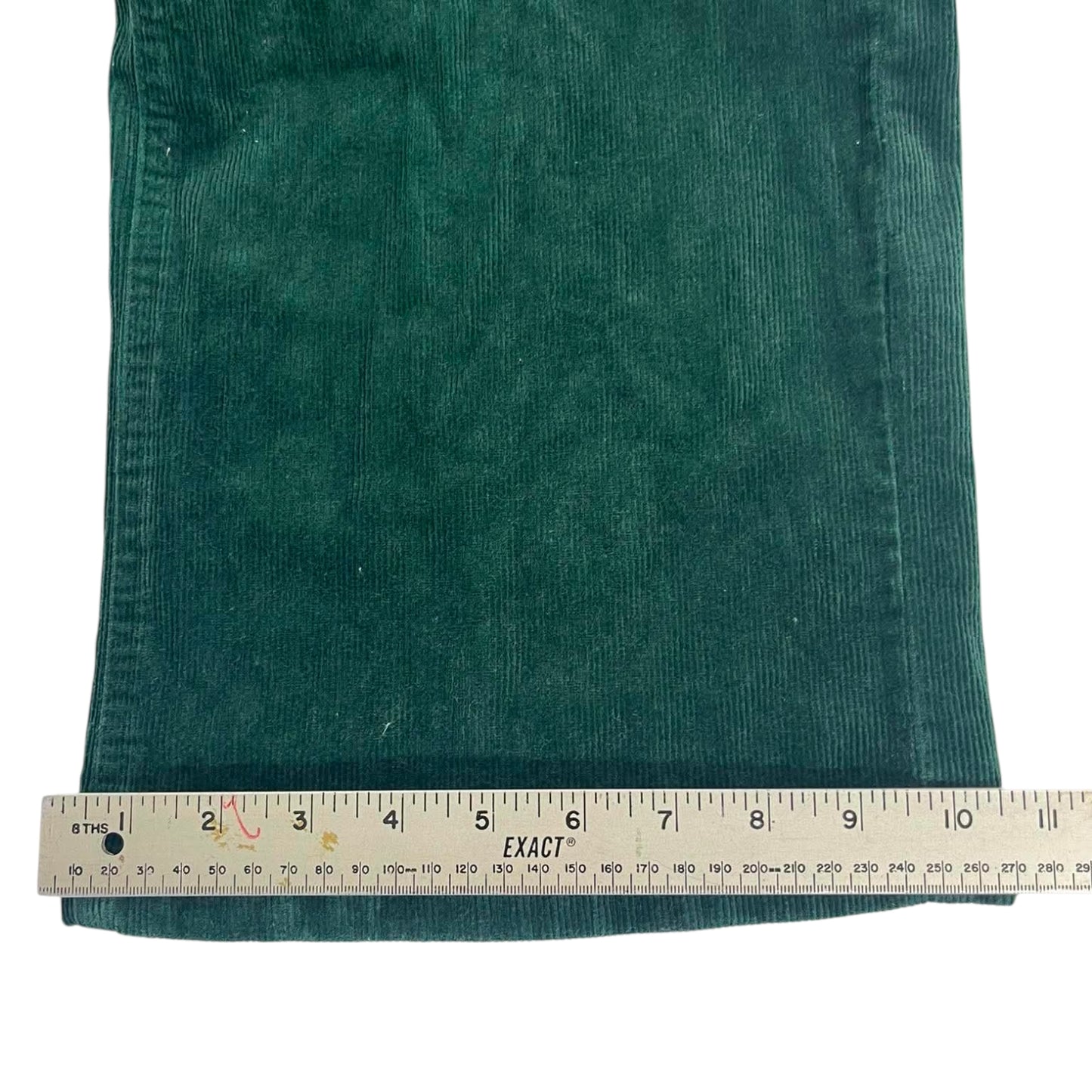 GREEN CORDUROY WIDE LEG TROUSERS (30)
