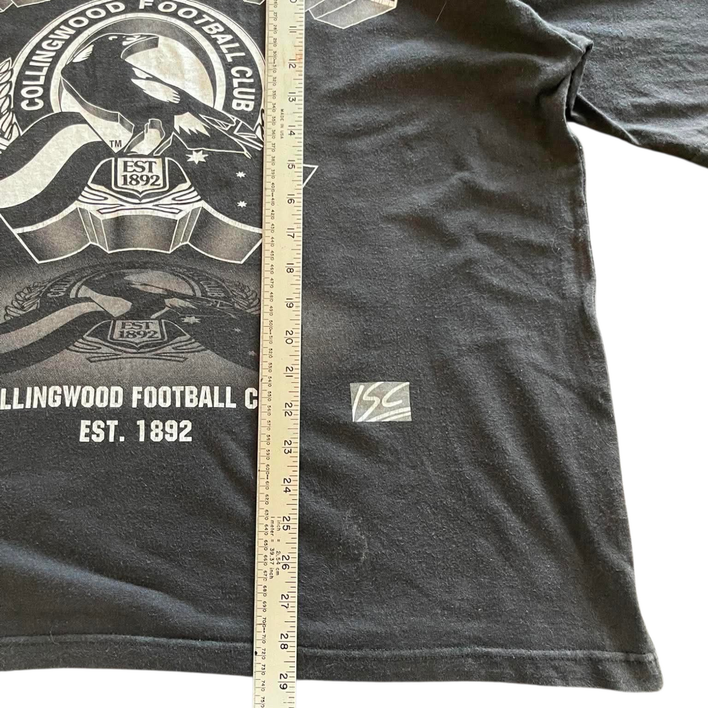 VINTAGE COLLINGWOOD FOOTBALL CLUB BLACK T-SHIRT (XXL)