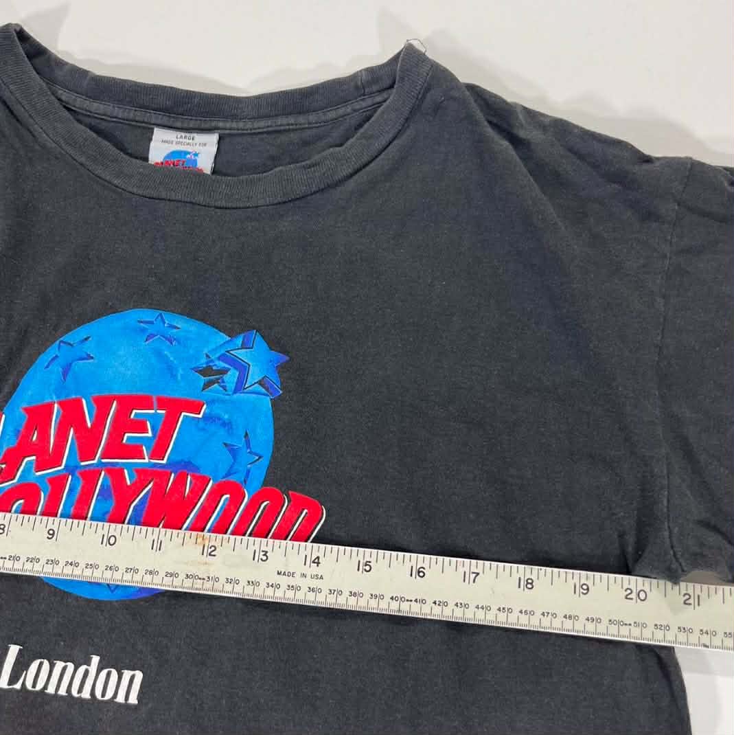 VINTAGE PLANET HOLLYWOOD BKACK GRAPHIC T-SHIRT (L)