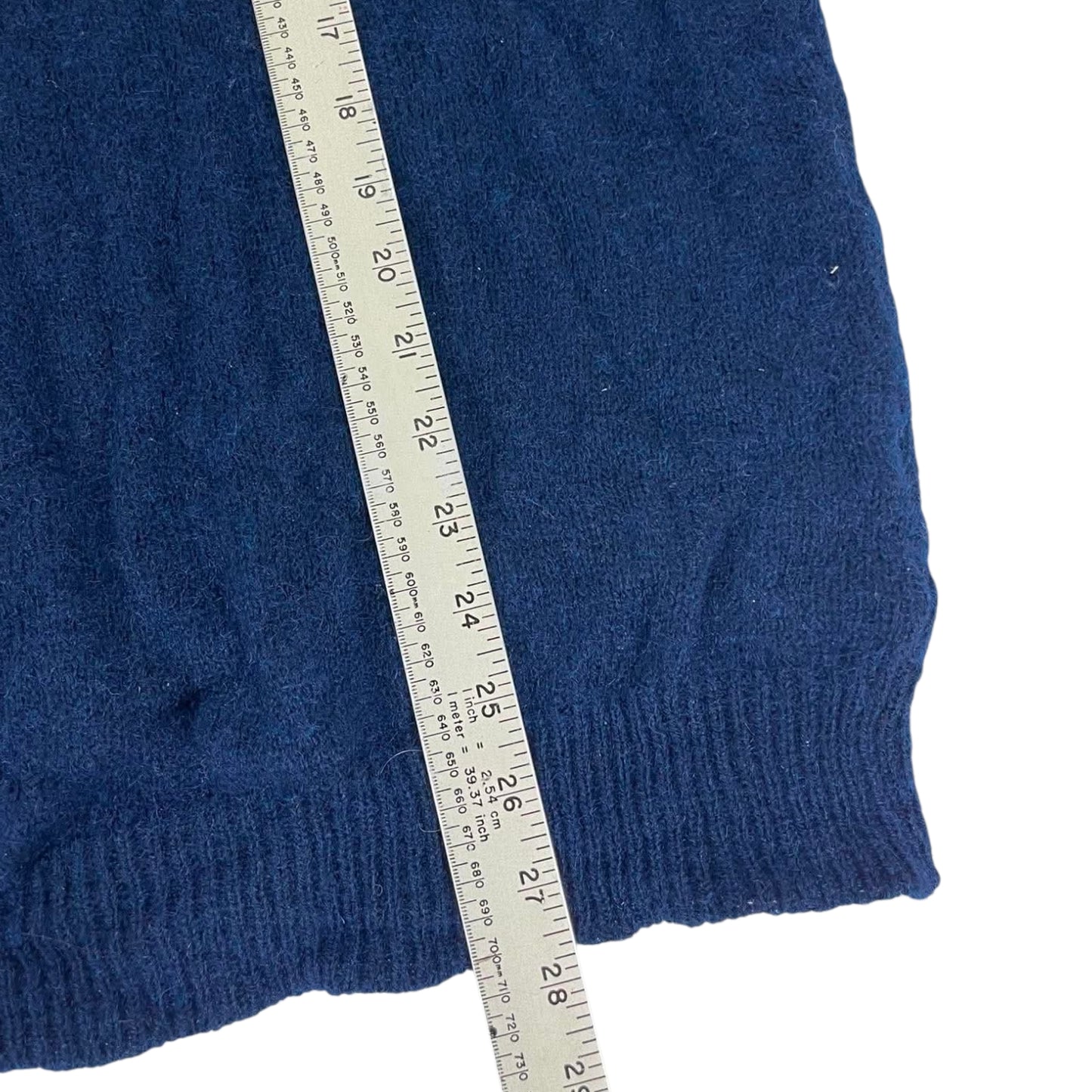 NAVU BLUE 100% SHETLAND WOOL SWEATER (M)