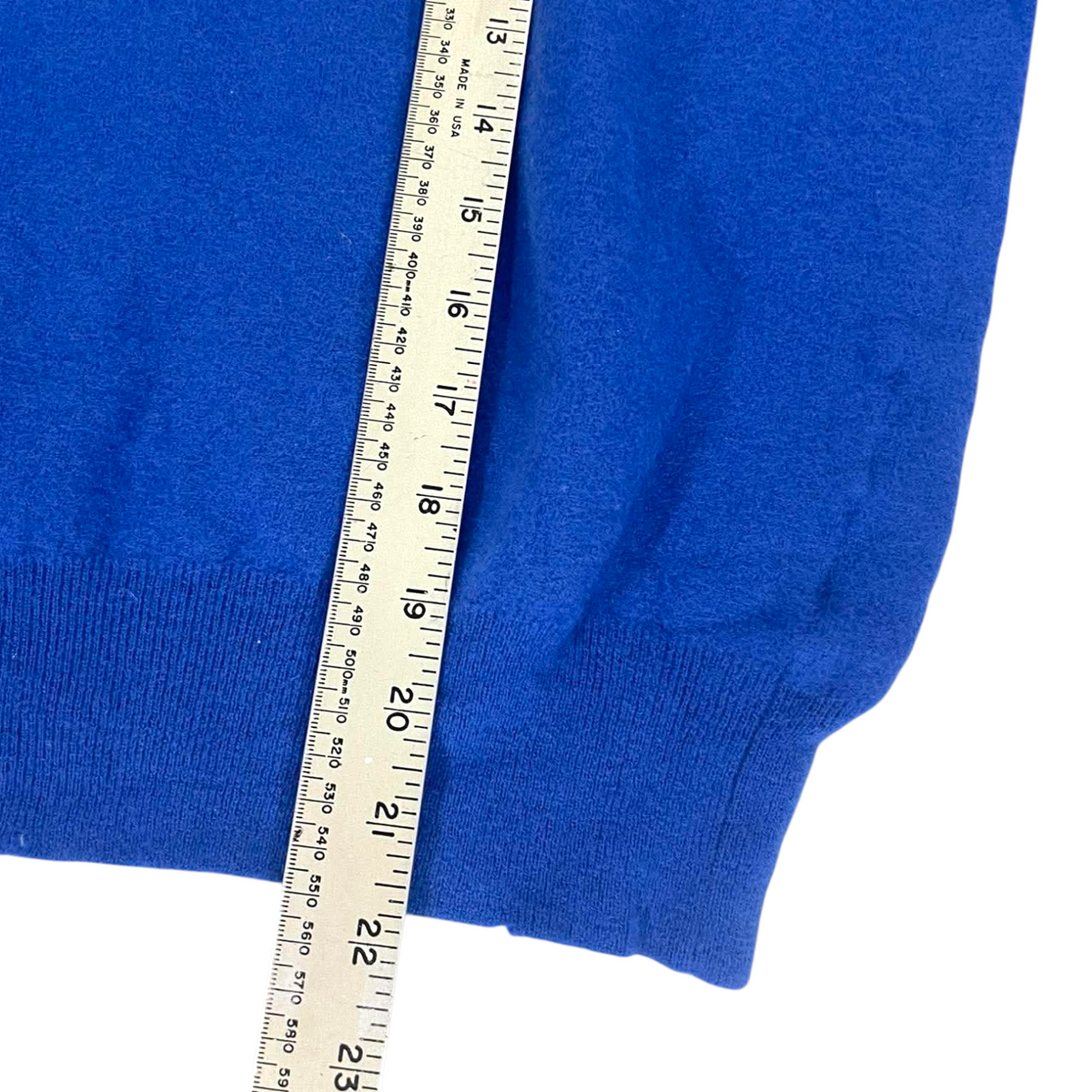 100% WOOL POLO RALPH LAUREN BLUE CREWNECK (BEST FIT SMALL)