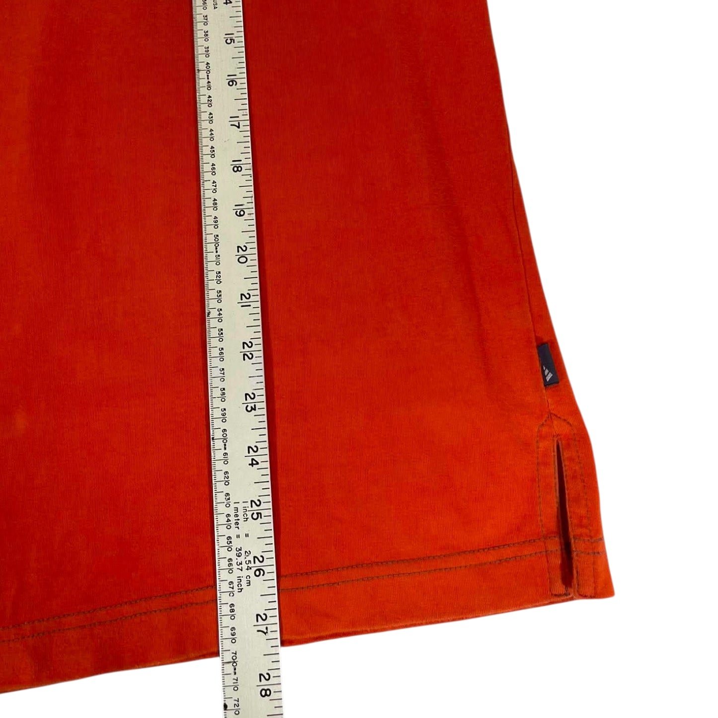 ADIDAS ORANGE LONG SLEEVE POLO SHIRT (M)