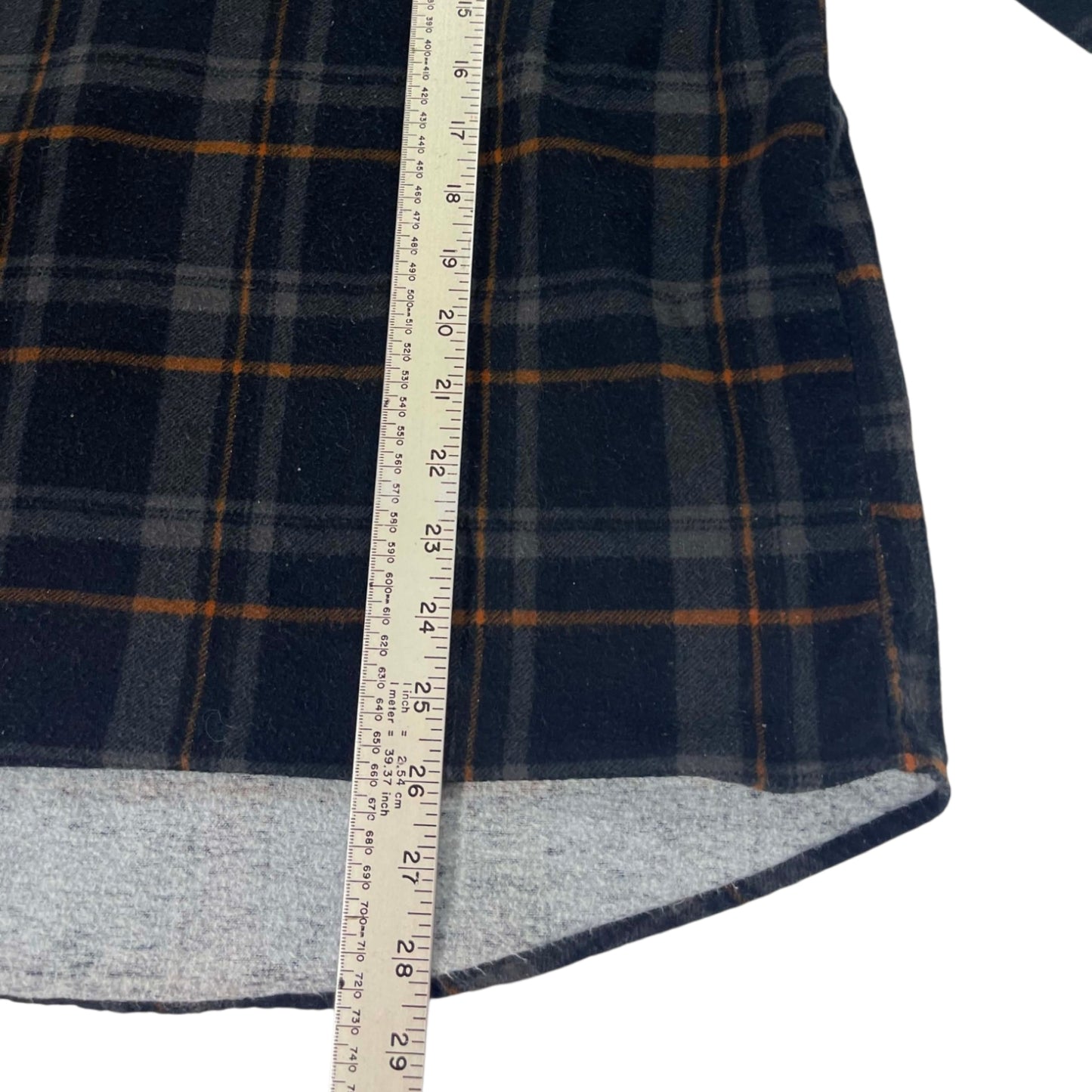 100% COTTON STRONGMAN BLACK PLAID BUTTON UP (M-L)