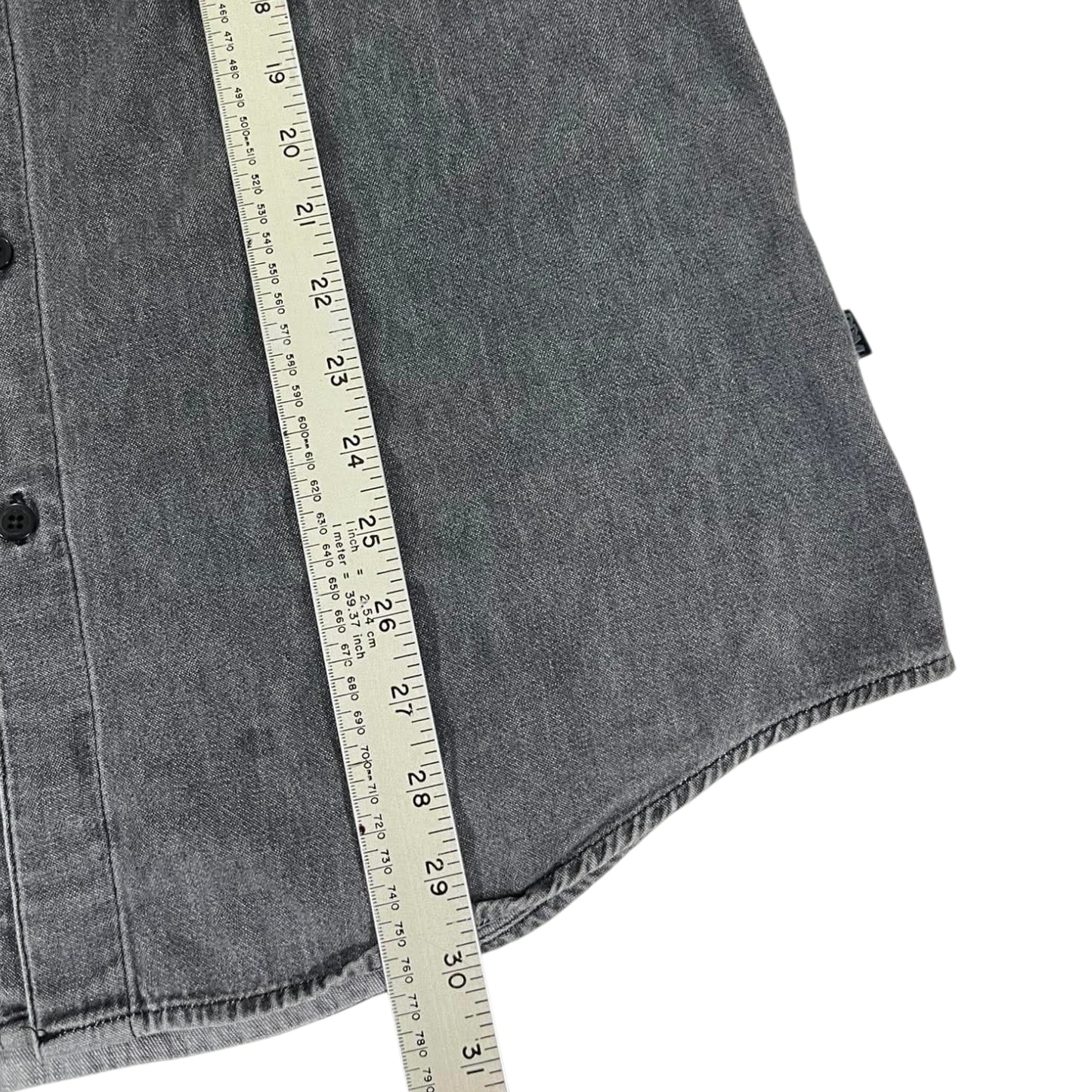 RPM DENIM VIBES BUTTON UP SHIRT WITH HOOD (L)