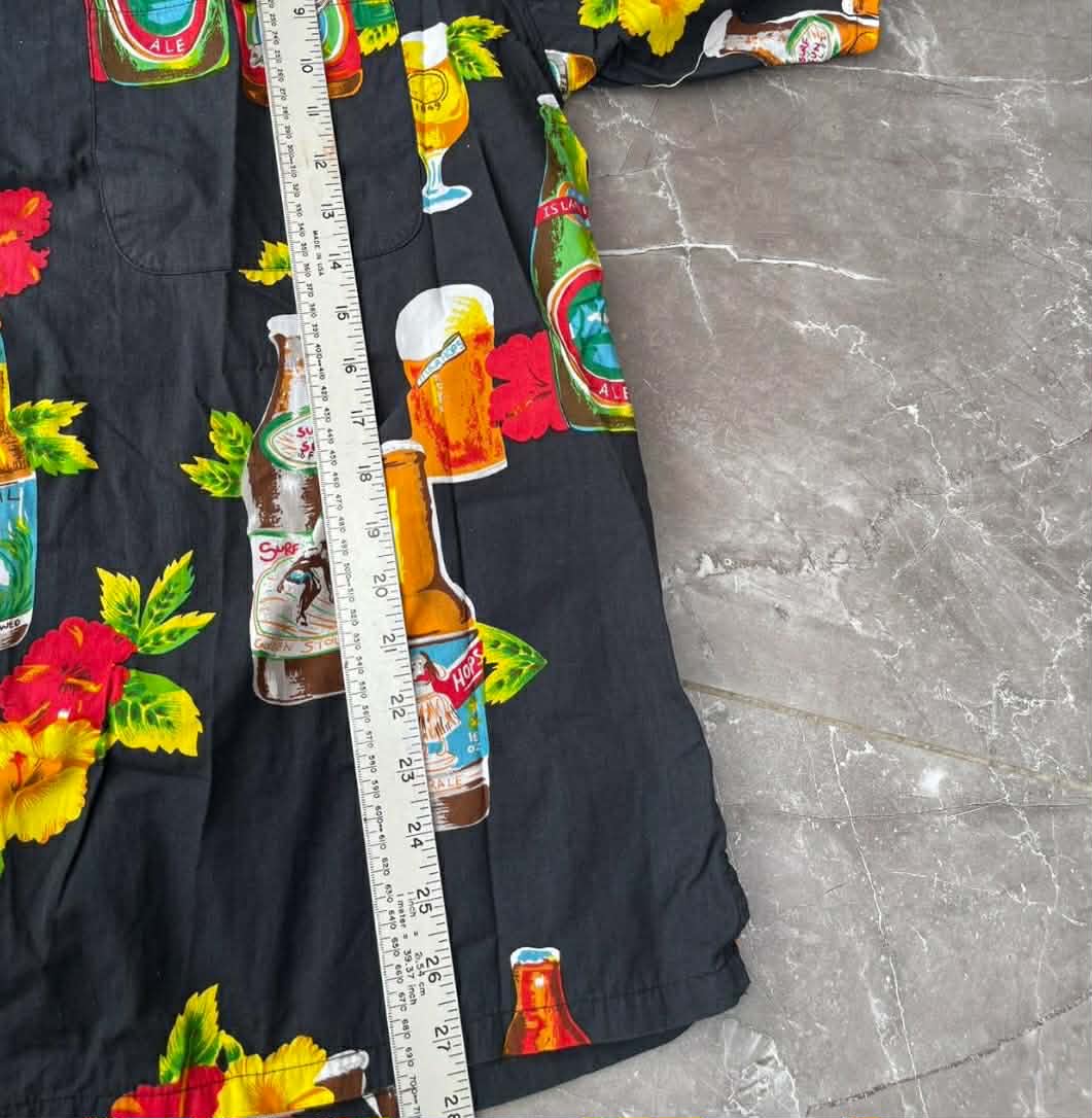 VINTAGE BEER BUTTON UP SHIRT (L-XL)