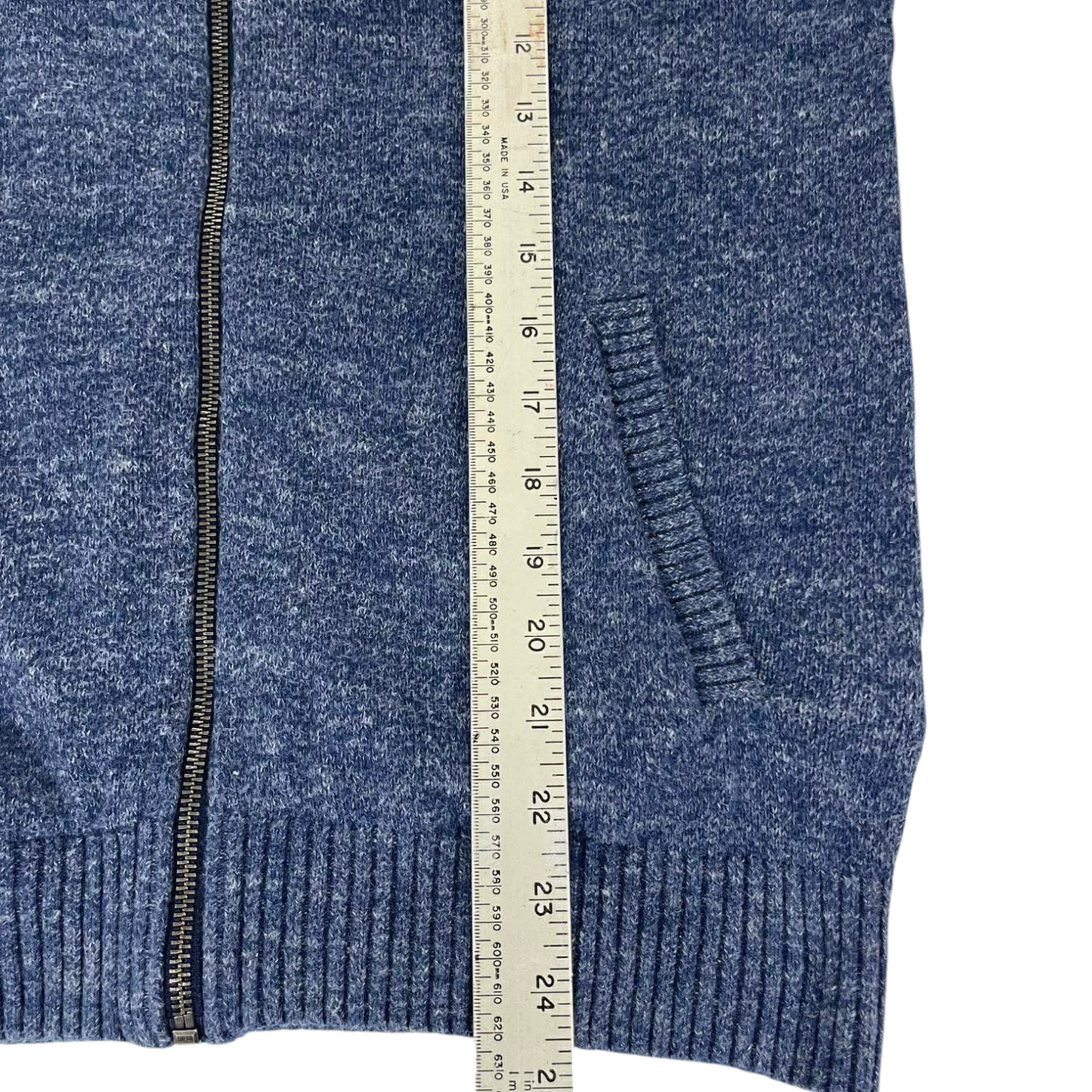 TOMMY HILFIGER NAVY BLUE ZIP UP SWEATER (XL)