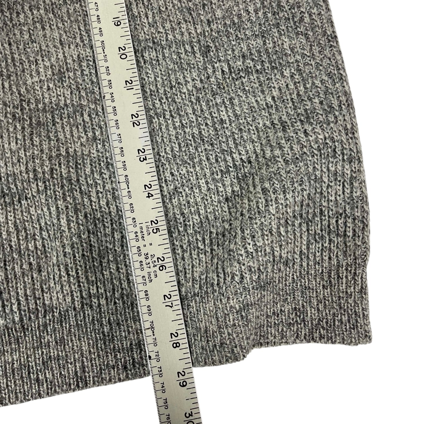 90S BLUESTONE GRAY ACRYLIC & WOOL KNIT POLO (L)