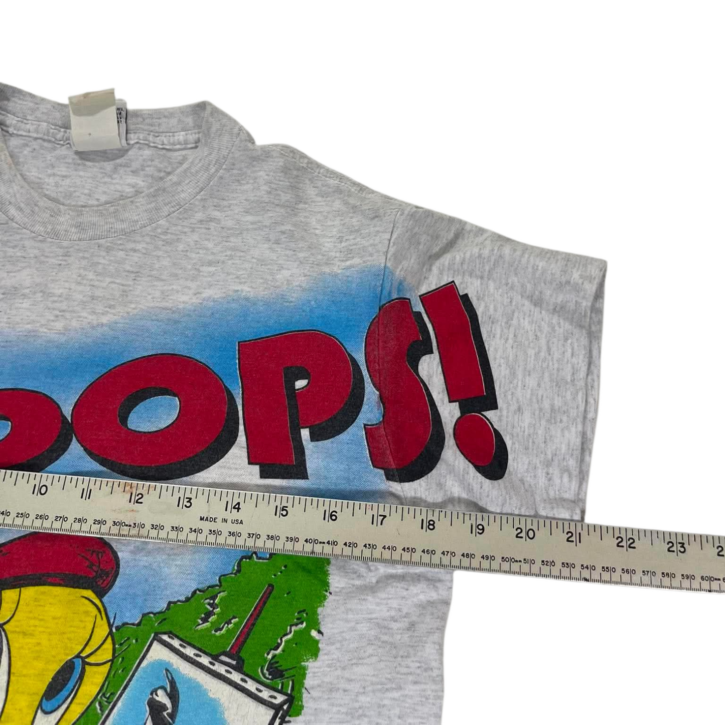 VINTAGE SINGLE STITCHED LOONEY TUNES TWEETY BIRD GREY COTTON T-SHIRT (L)