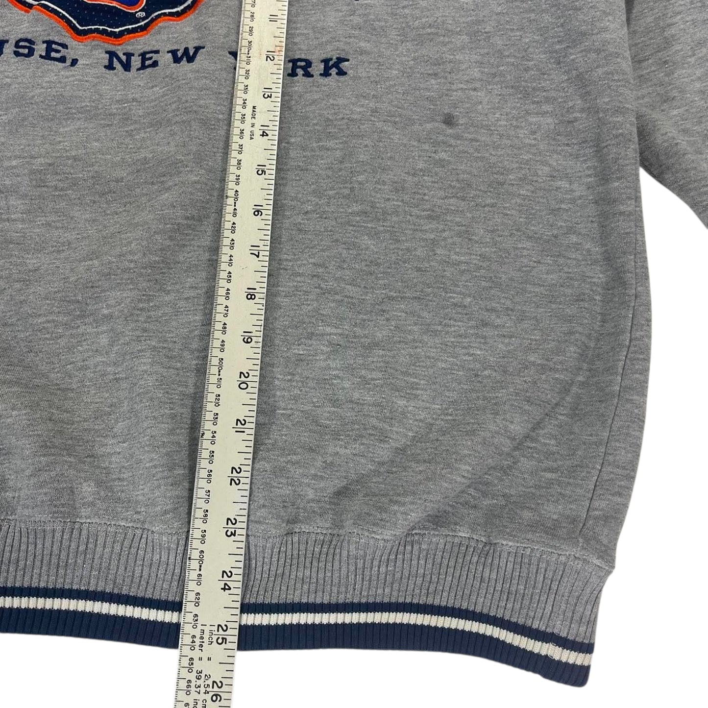 VINTAGE EMBROIDERED LEE SPORT SYRACUSE UNIVERSITY GREY CREWNECK (L)